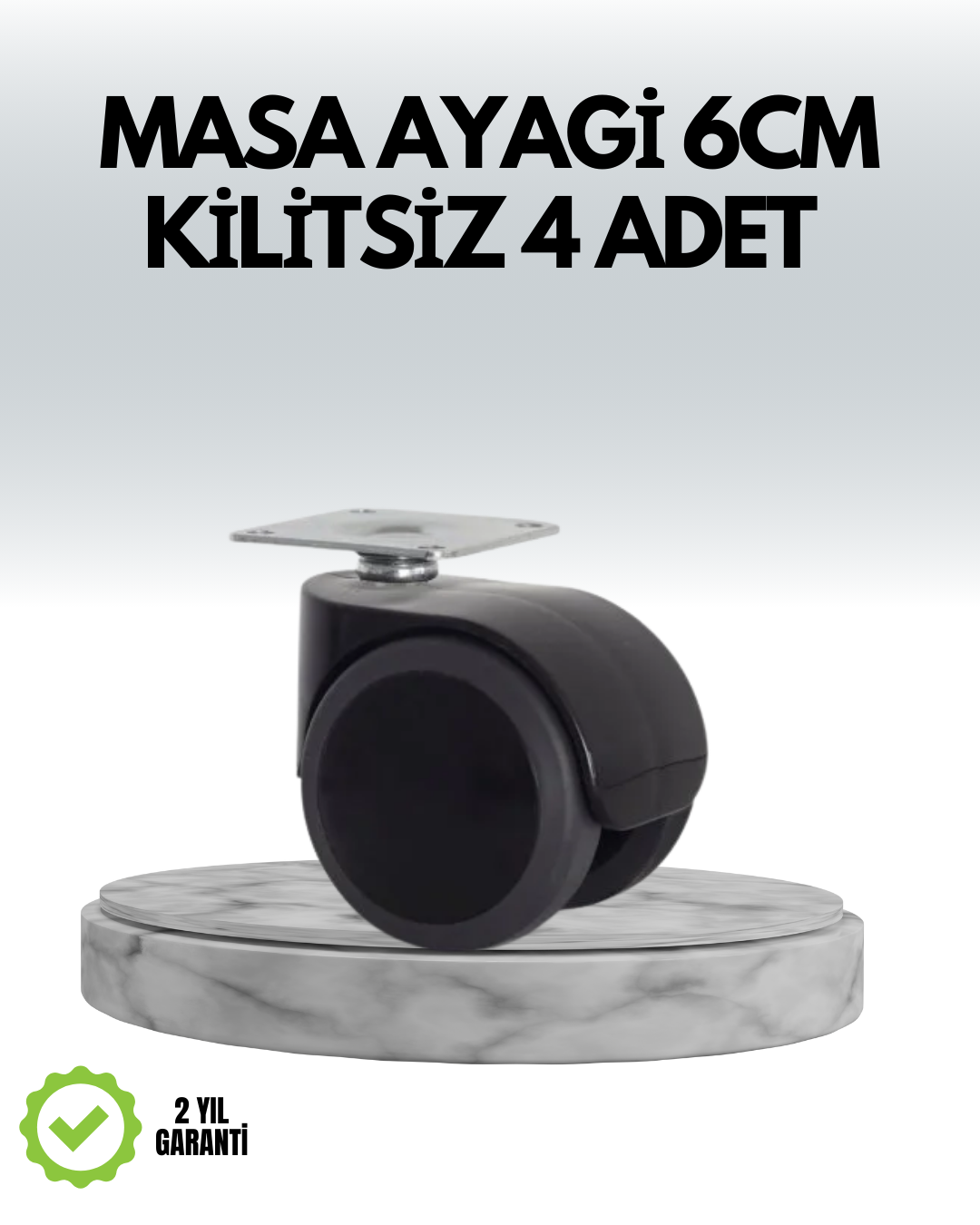 Halı ve Beton Uyumlu Kilitsiz Mobilya Tekerleği 4’lü - Lisinya