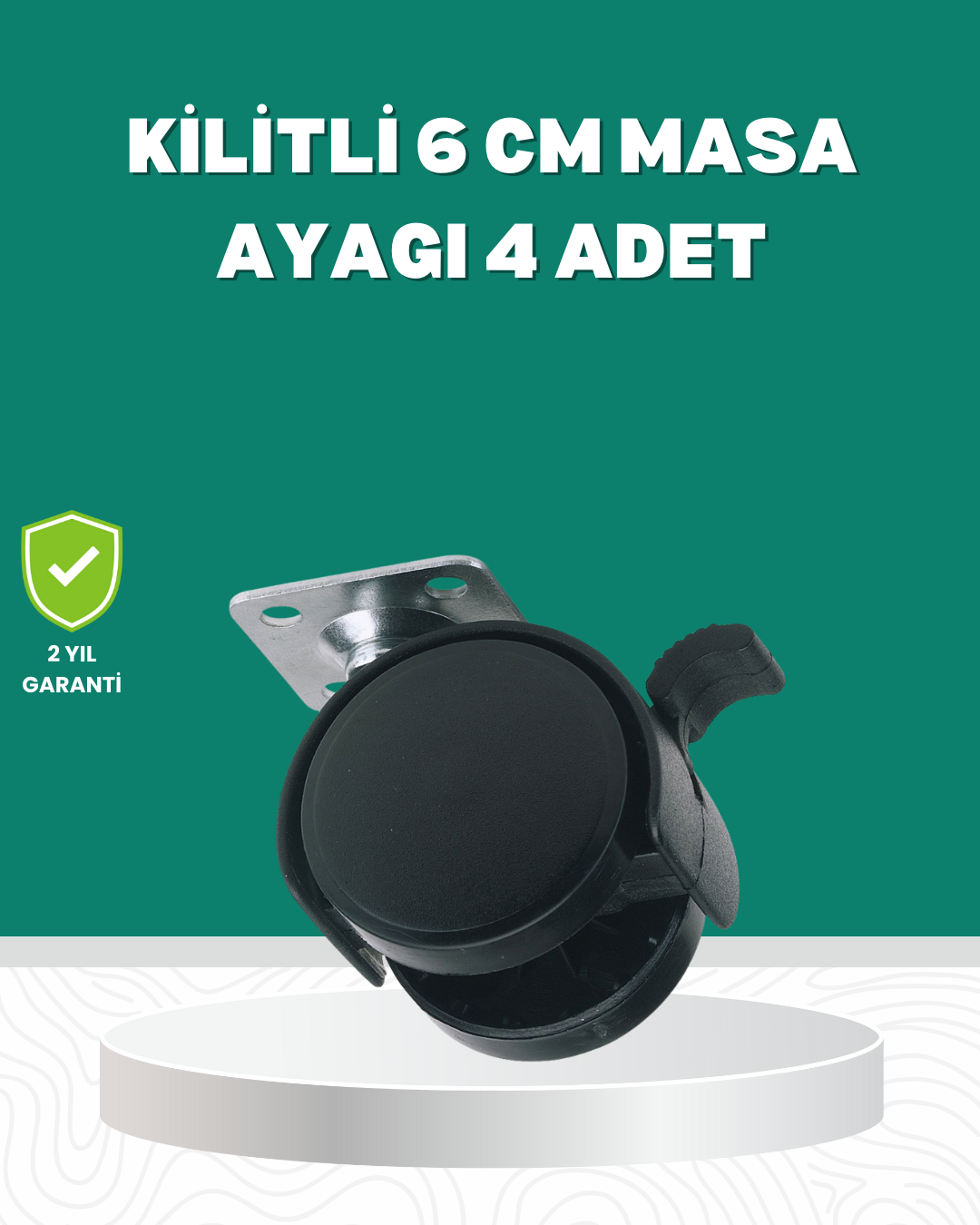 Zemin Korumalı Kilitli Ayak Tekerlek Seti 6 cm - Lisinya