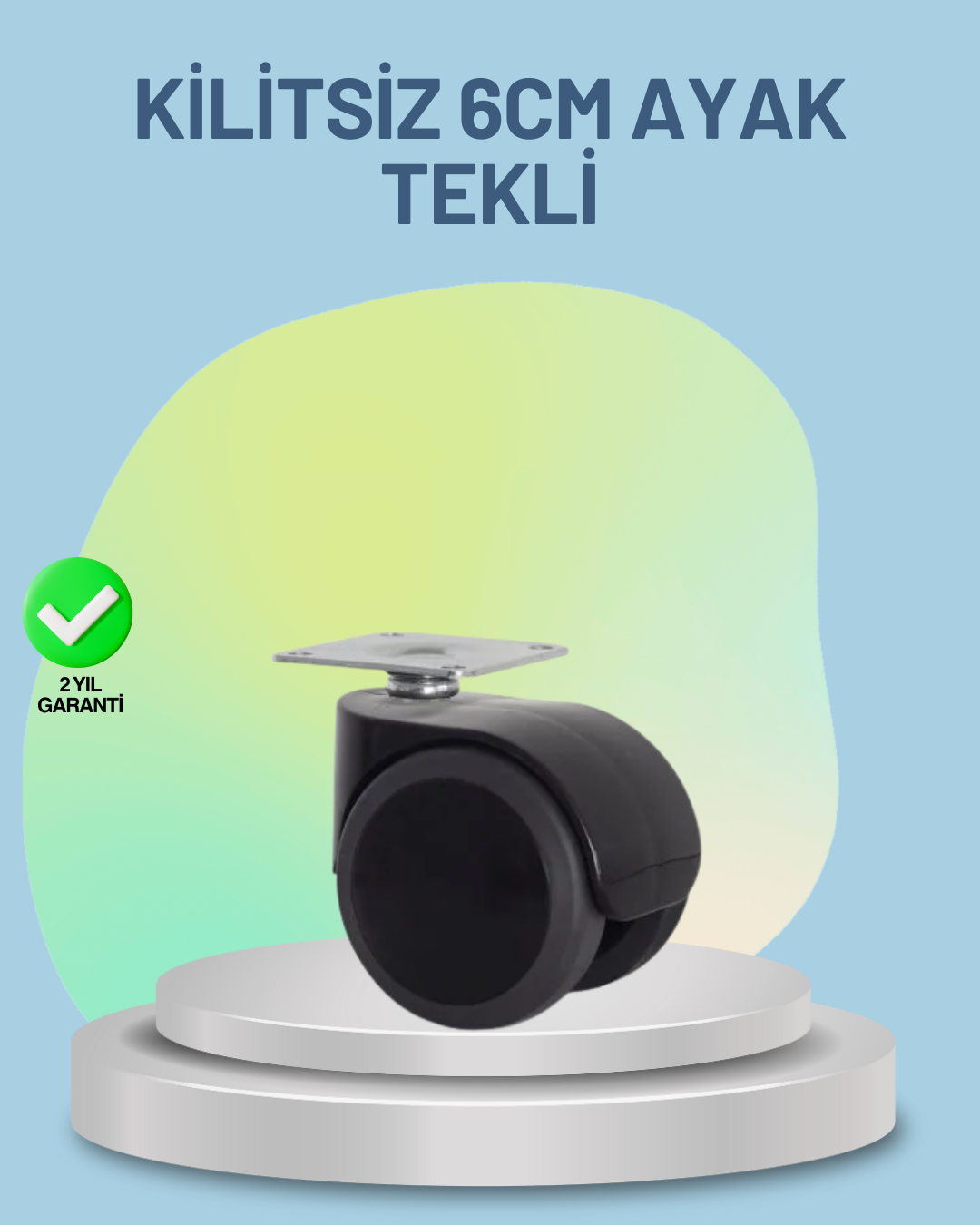 Mobilya Tekerleği 6 cm Kilitsiz Tekli Satış - Lisinya