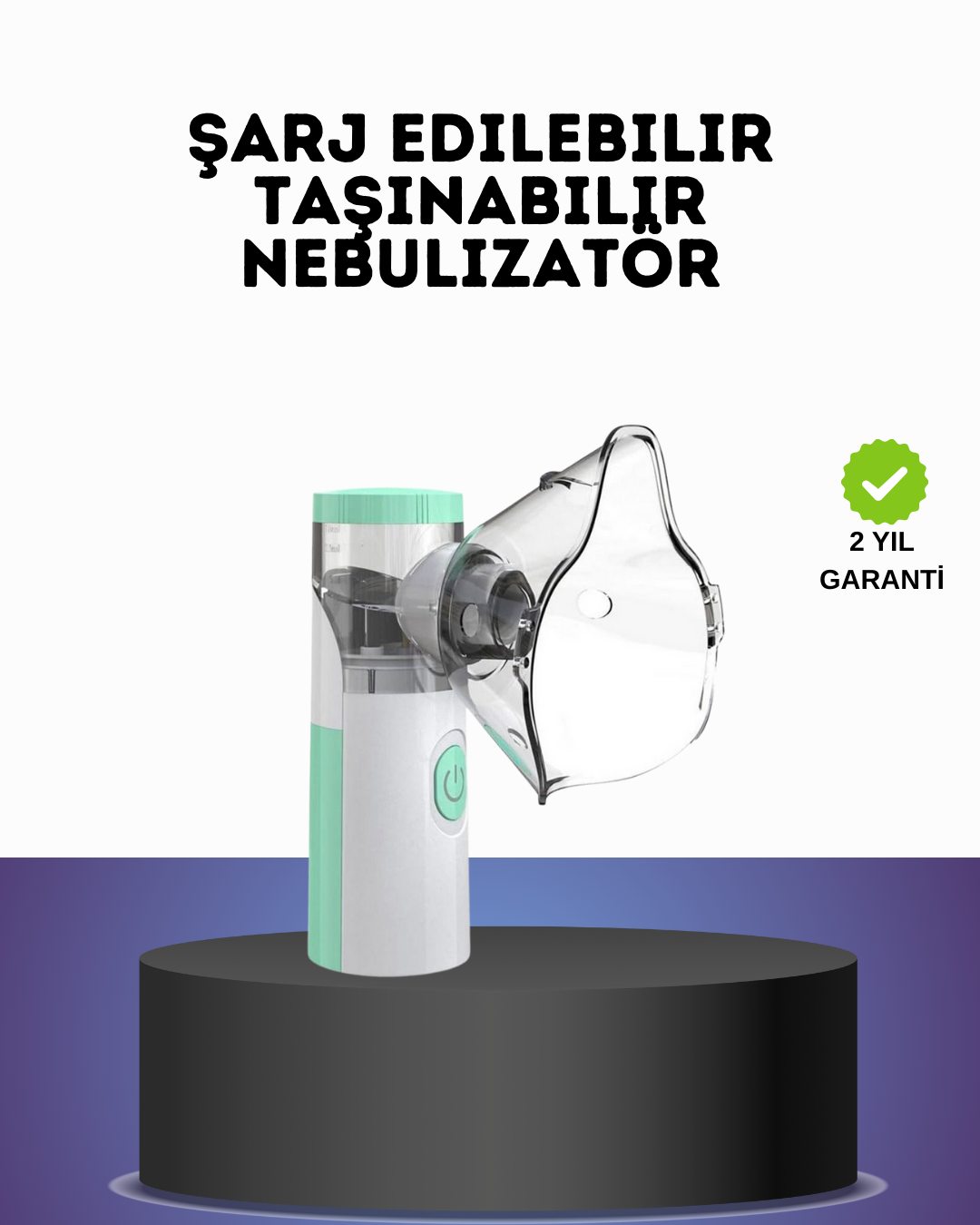 Ultrasonik Frekanslı Şarj Edilebilir Nebülizatör - Lisinya