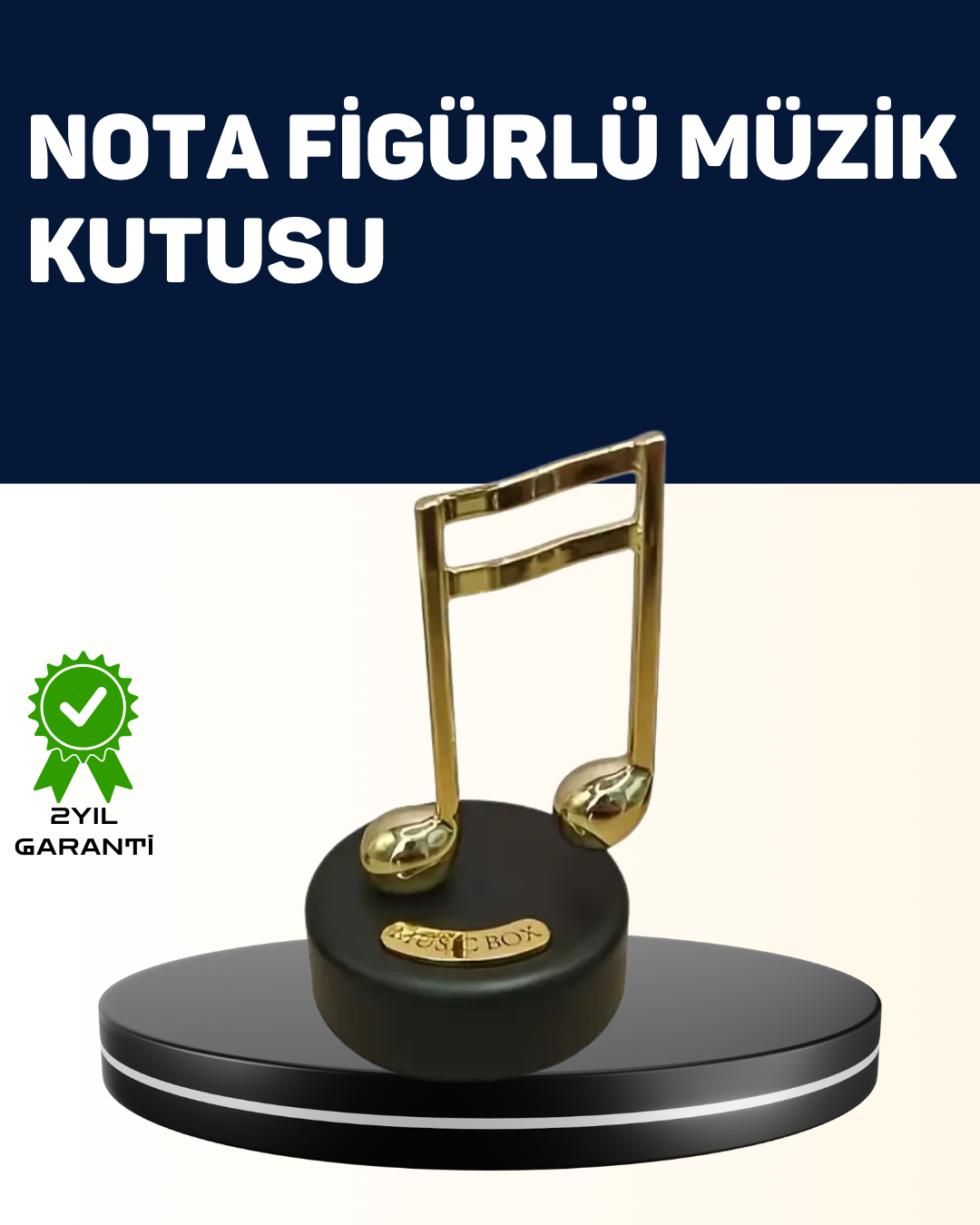 Melodious Music Altın Nota Figürlü Müzik Kutusu - Lisinya