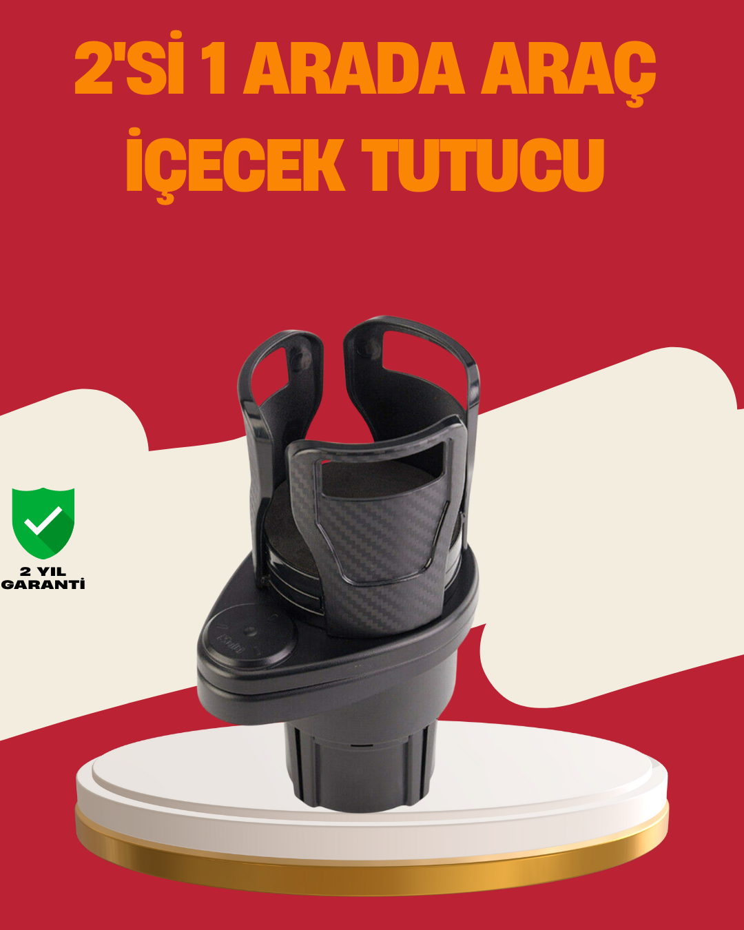 Otomobil Bardak Tutucu İkisi Bir Arada 360° Dönebilen Geniş Kapasiteli - Lisinya