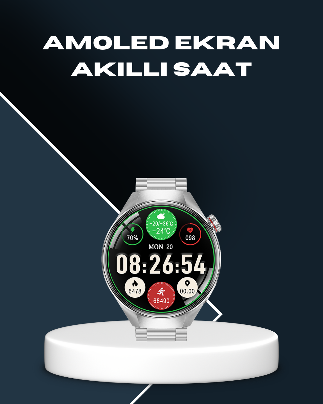 Akıllı Saat Bluetooth Görüşme Destekli – Spor, Sağlık ve Bildirim Özellikli - Lisinya