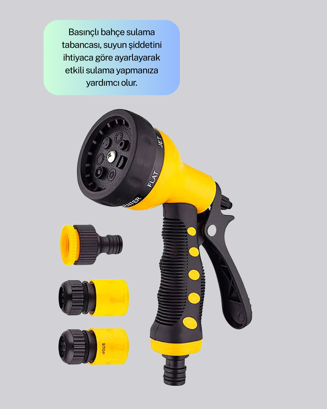 Çok Fonksiyonlu Bahçe Sulama Tabancası Ergonomik Basınçlı Sprey - Lisinya