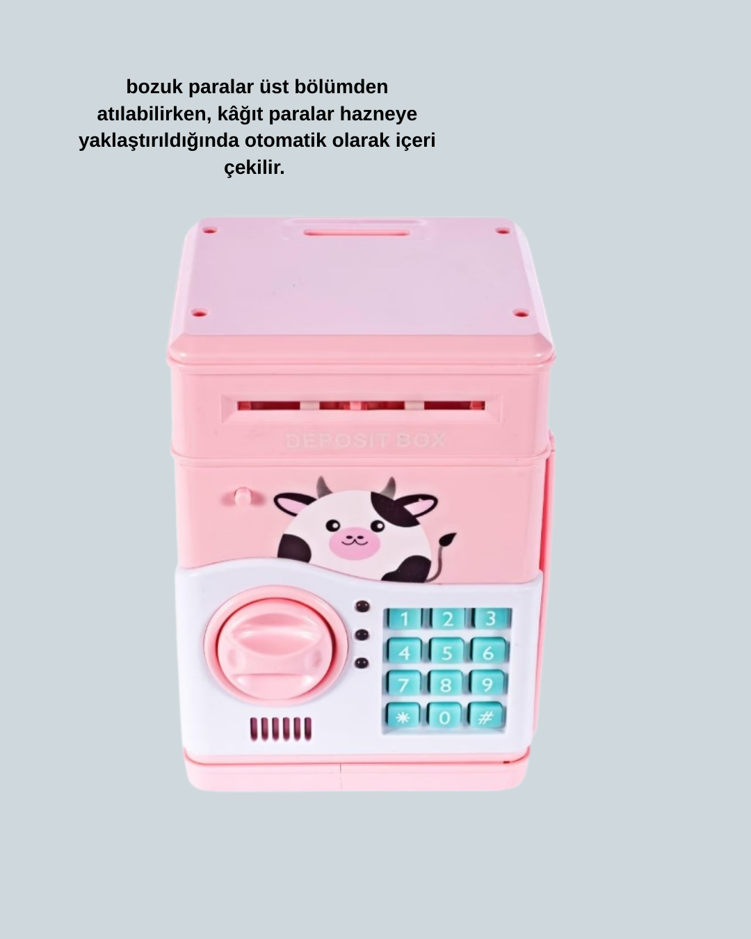 Çocuklar İçin Pembe ATM Görünümlü Elektronik Kumbara - Lisinya