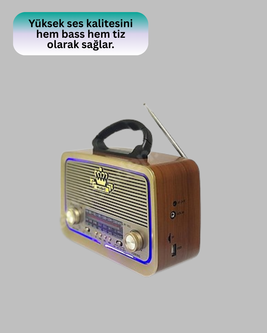 Bluetooth Özellikli Nostalji Radyo 3 Bant FM AM SW - Lisinya