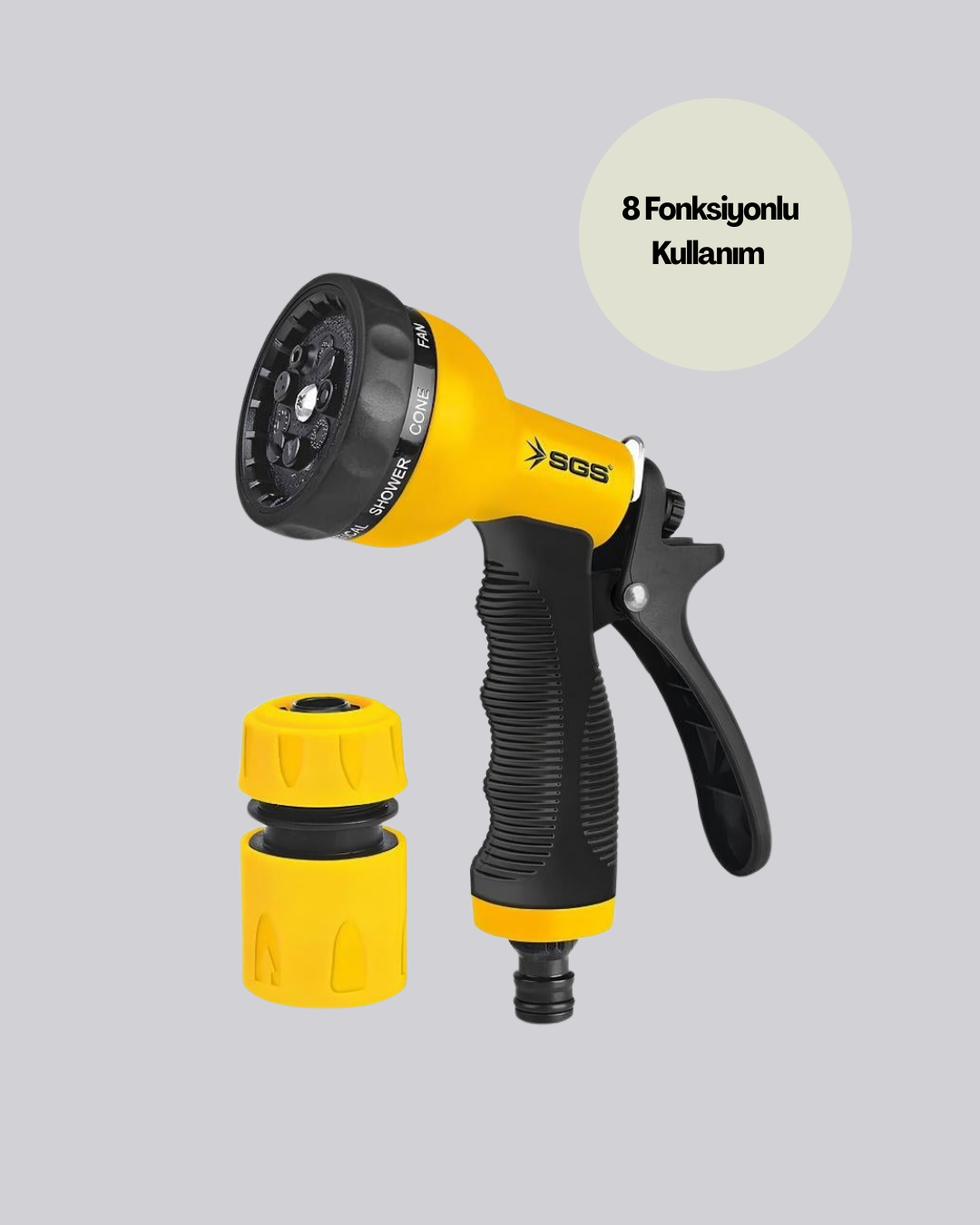 Çok Fonksiyonlu Bahçe Sulama Tabancası Ergonomik Basınçlı Sprey - Lisinya