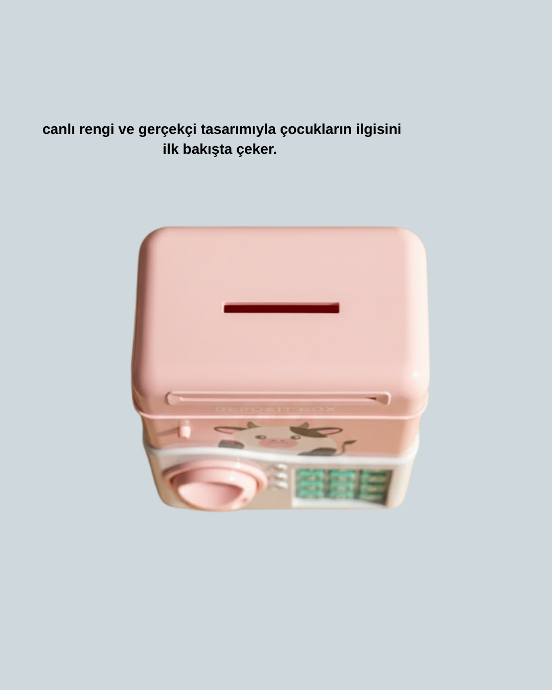 Çocuklar İçin Pembe ATM Görünümlü Elektronik Kumbara - Lisinya