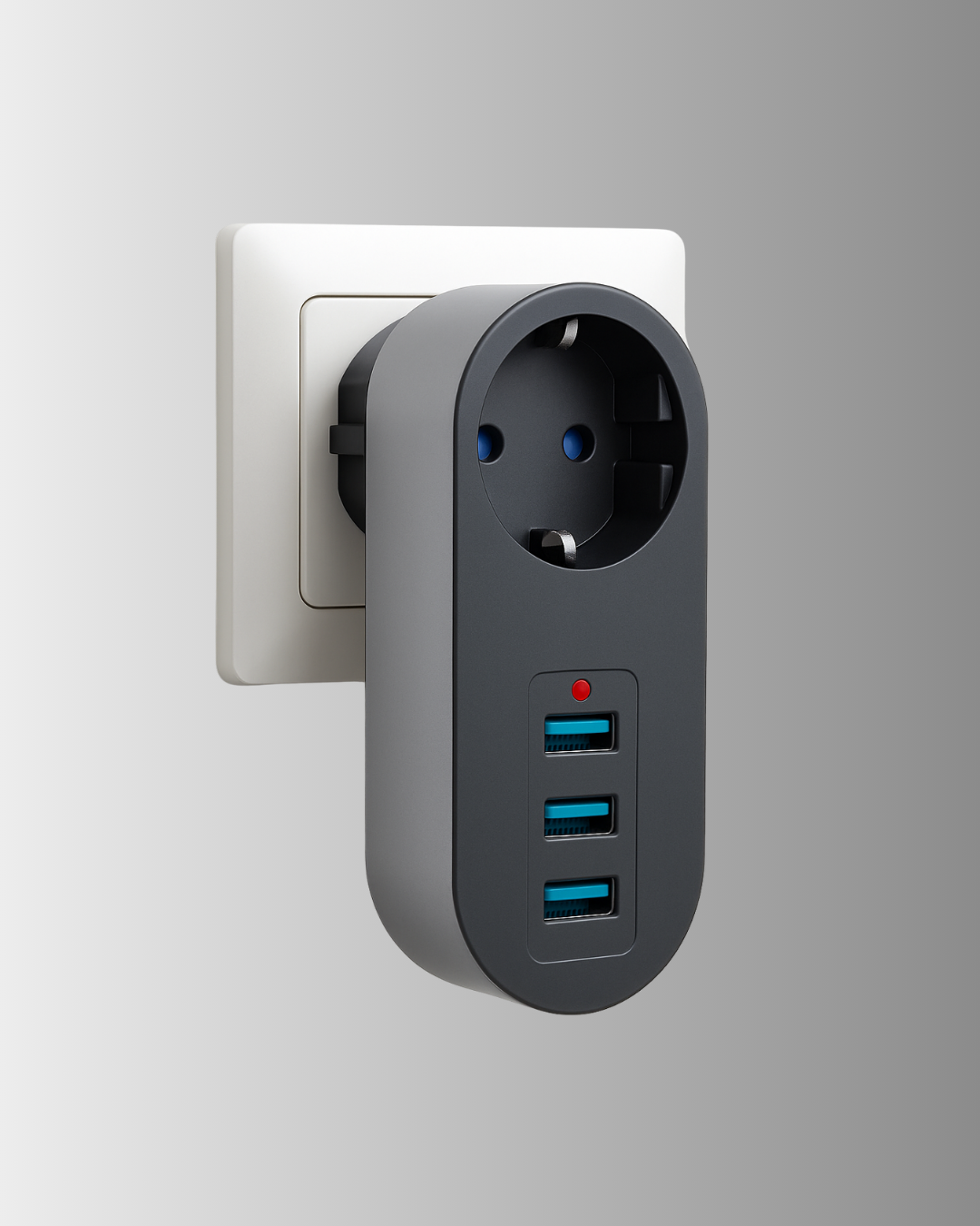 2500W Güç Destekli Akım Korumalı Priz – 3 USB Çıkışlı - Lisinya