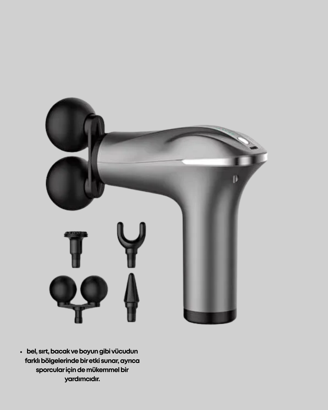 4 Başlıklı Şarjlı Masaj Tabancası Bel Sırt Boyun Bacak Kas Rahatlatıcı - Lisinya