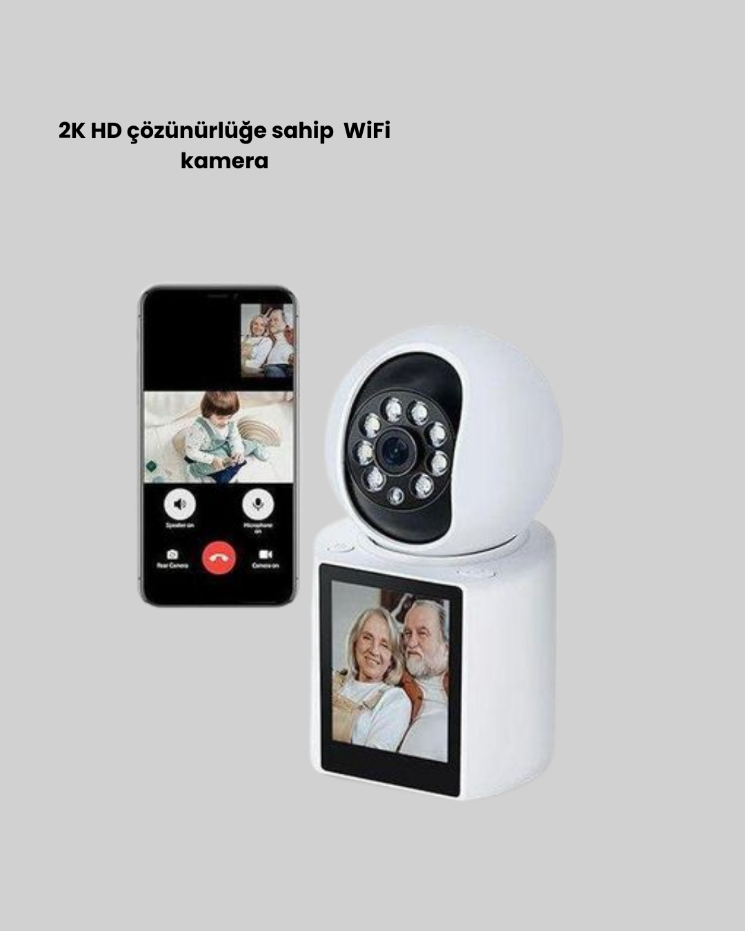 Akıllı Ev Güvenlik Kamerası 2K Ultra HD Hareket Algılama ve Çağrı Özellikli - Lisinya