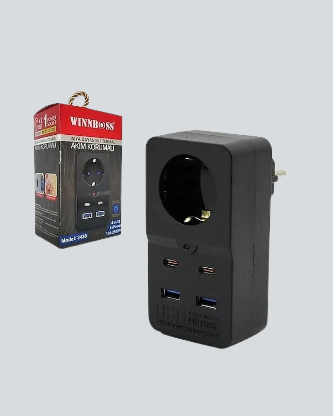 Akım Korumalı Priz 4 USB Type C Destekli Yüksek Isı Dayanımlı - Lisinya