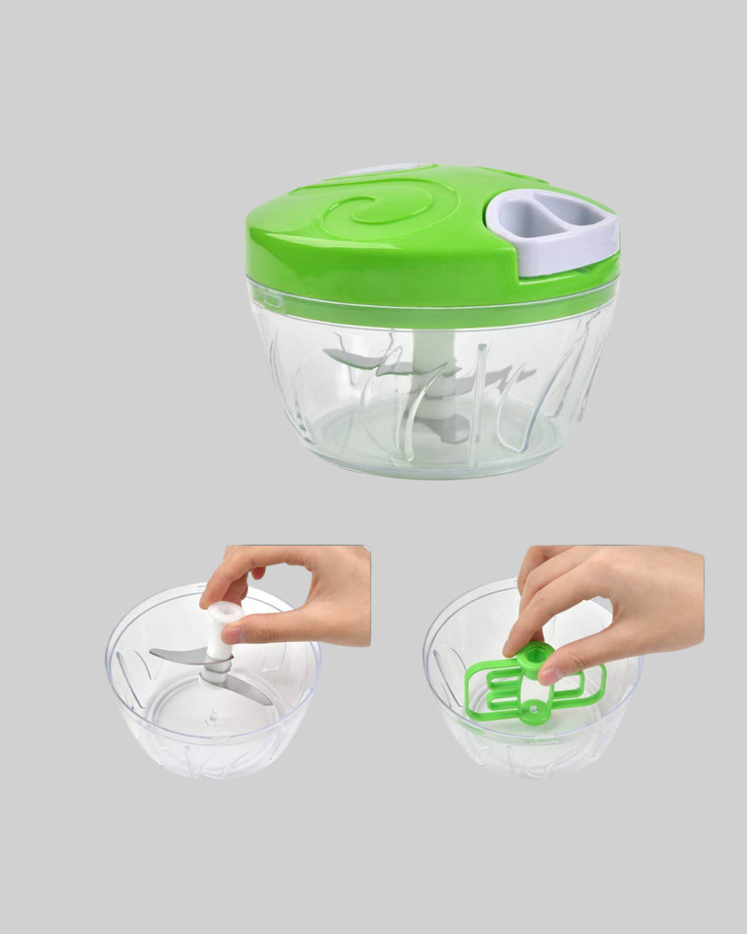 El Tipi Yiyecek Kıyıcı Üç Bıçaklı Pratik Doğrayıcı - Lisinya