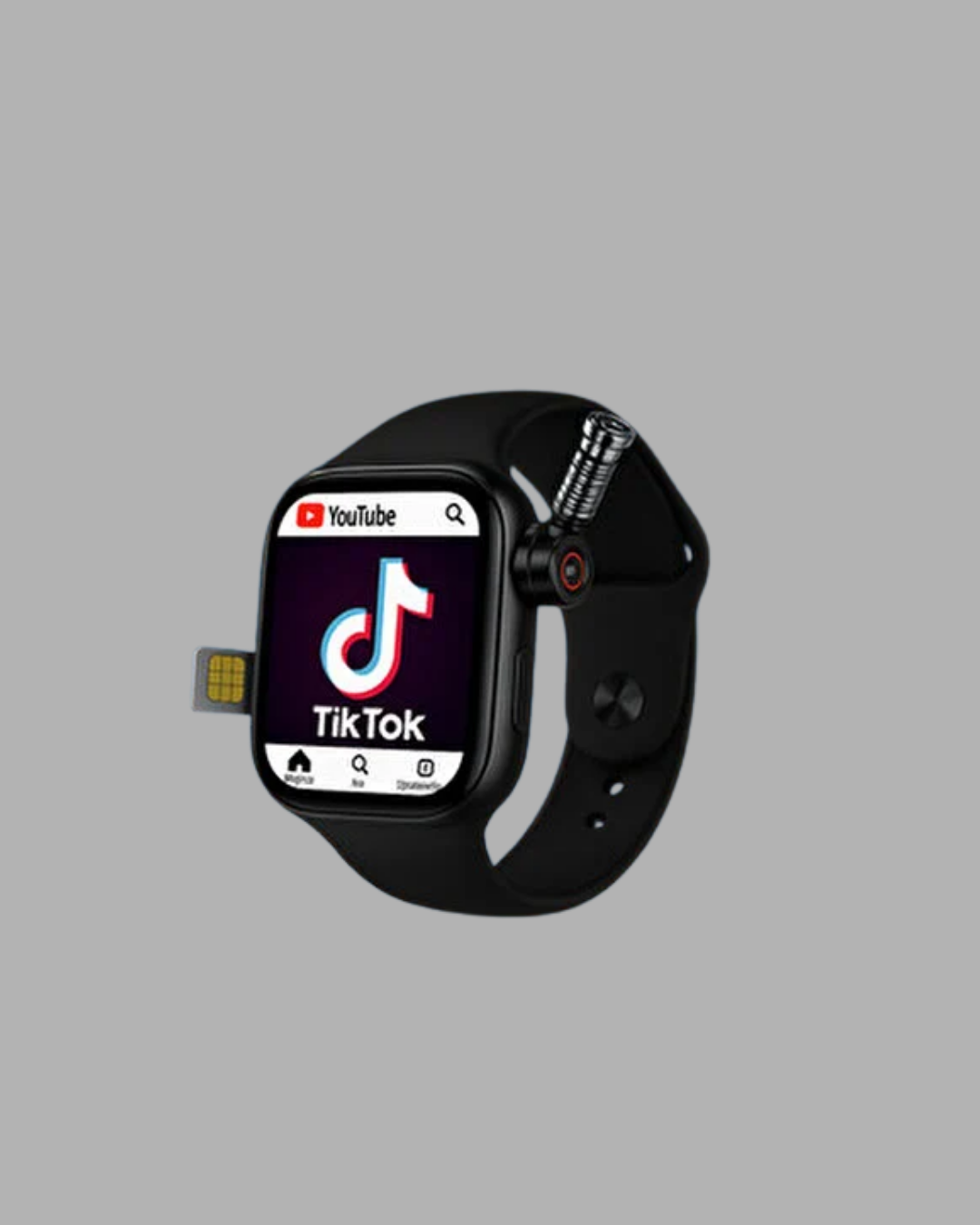 Sesli Arama Özellikli SIM Kartlı Siyah Akıllı Saat - Lisinya