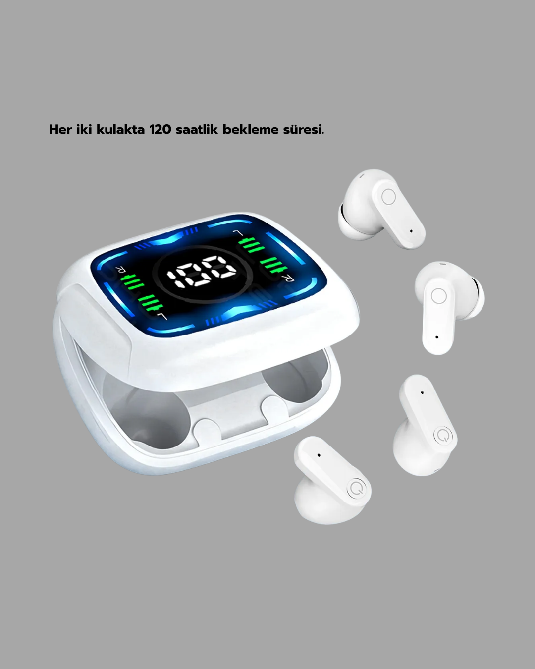 Bluetooth 5.4 Teknolojili Kablosuz Kulaklık LED Göstergeli - Lisinya