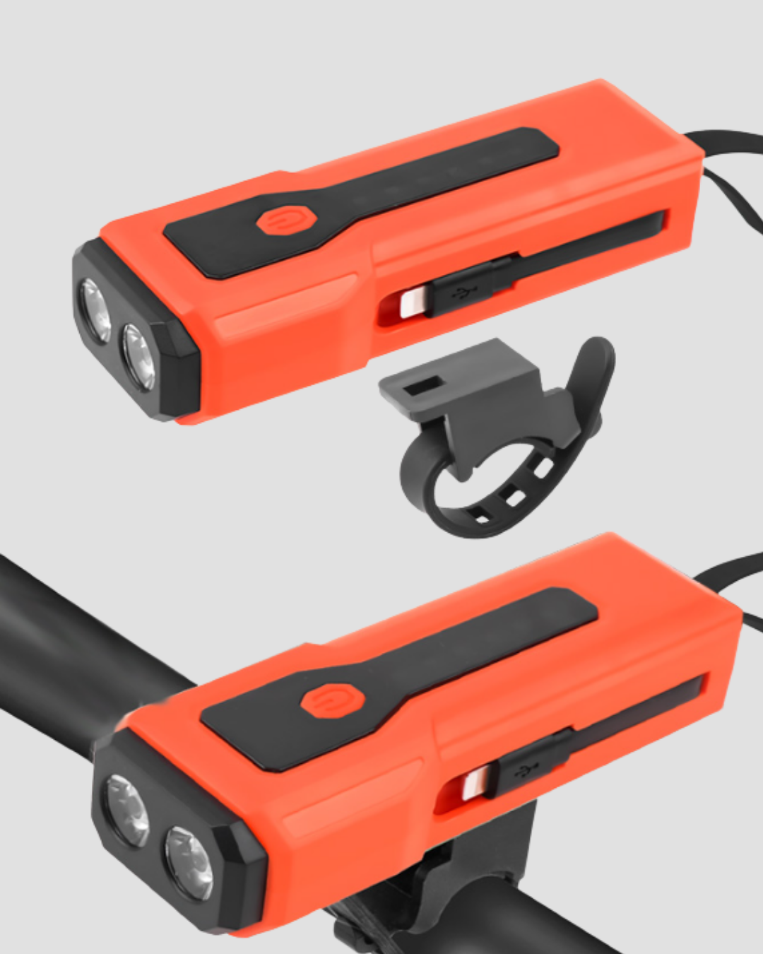 5000 mAh Bataryalı Bisiklet Farı COB Çakar Çok Fonksiyonlu - Lisinya