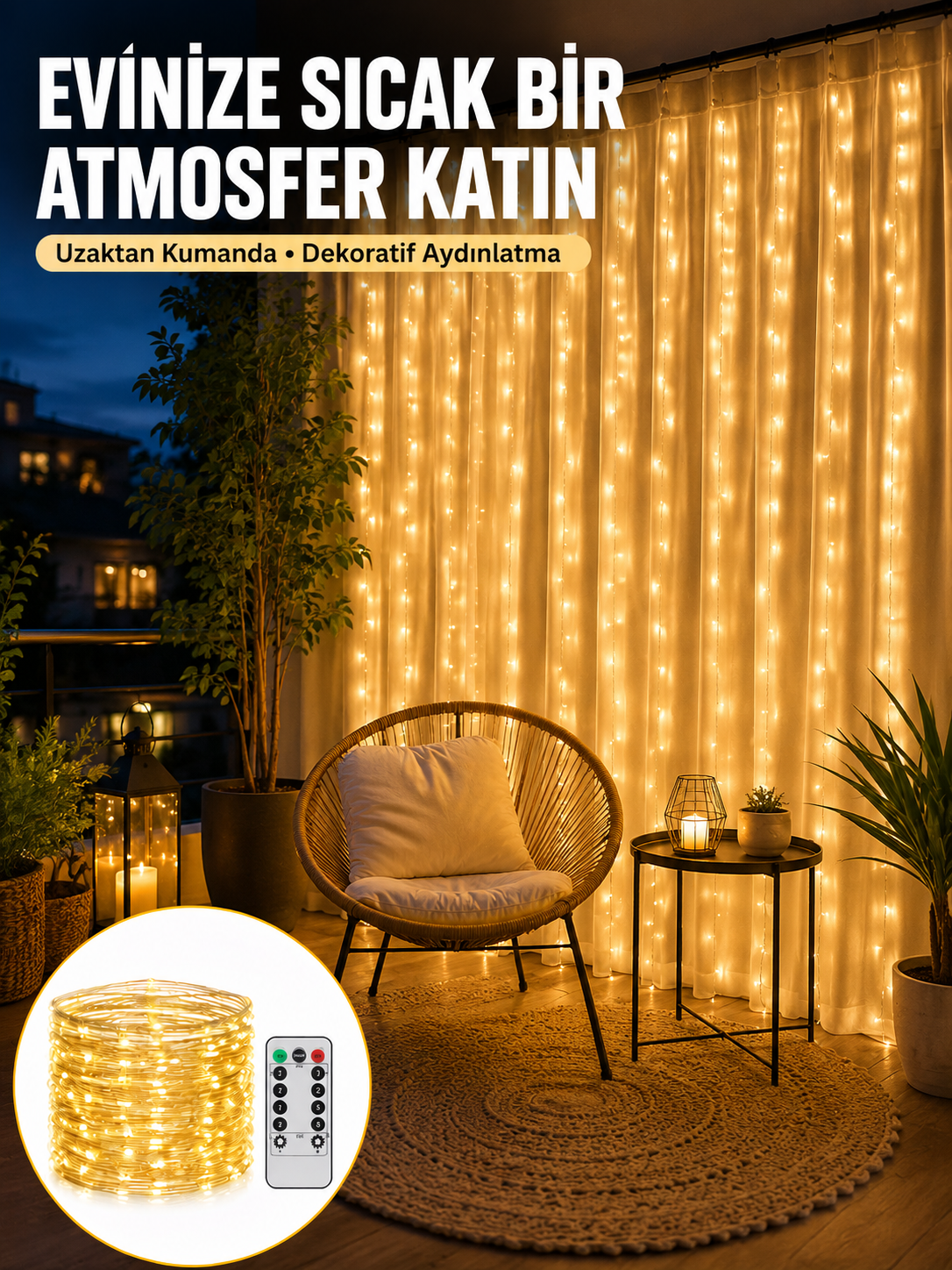 Romantik Ambiyans İçin Uzaktan Kumandalı Günışığı Peri Led - Lisinya Romantik Ambiyans İçin Uzaktan Kumandalı Günışığı Peri Led - Lisinya