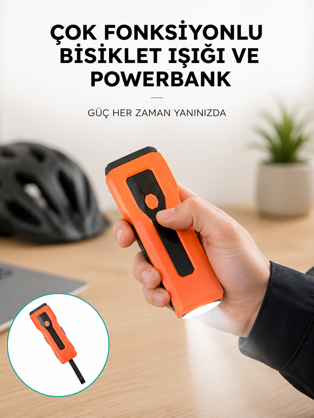 5000 mAh Bataryalı Bisiklet Farı COB Çakar Çok Fonksiyonlu - Lisinya 5000 mAh Bataryalı Bisiklet Farı COB Çakar Çok Fonksiyonlu - Lisinya