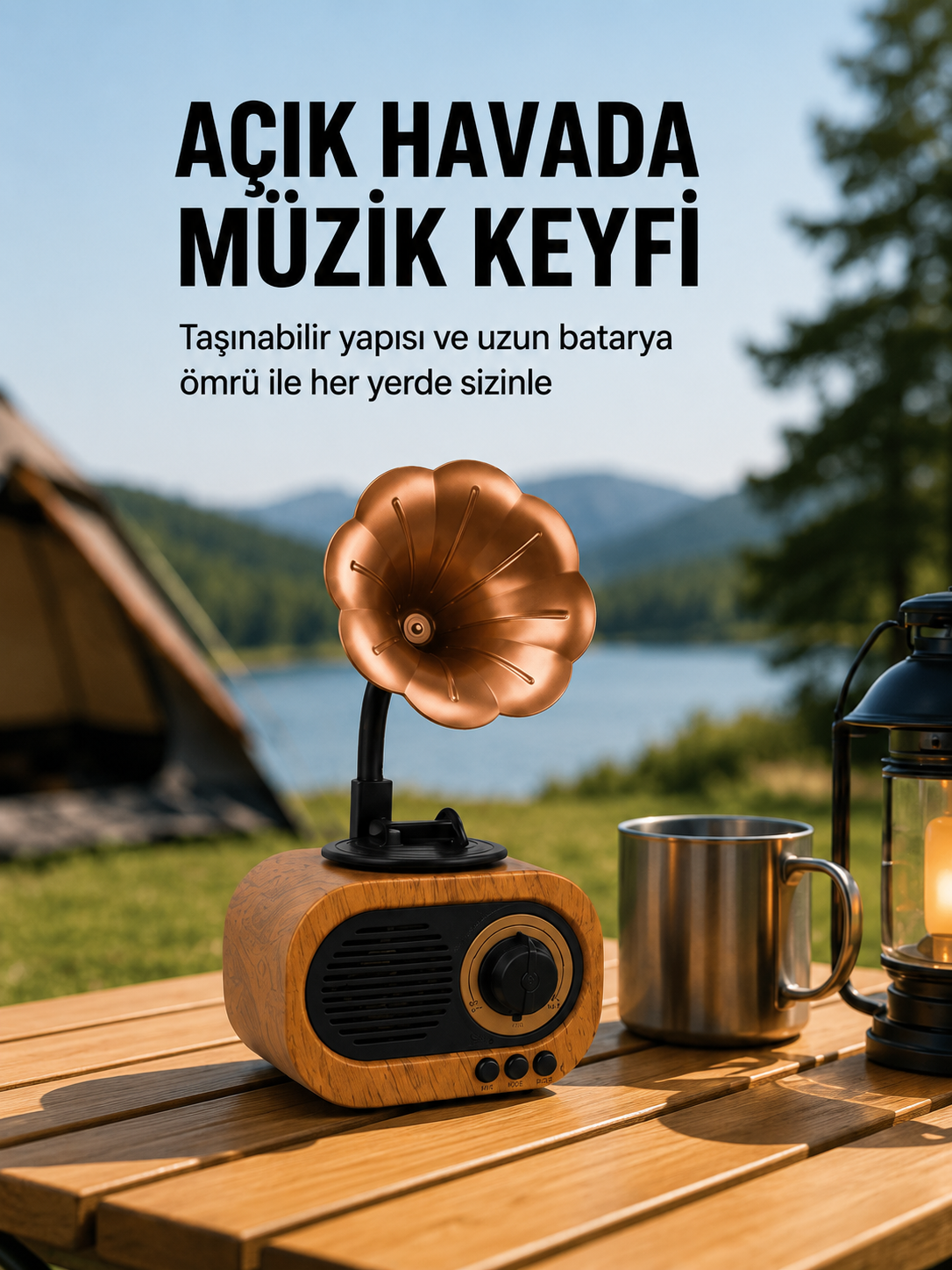 Taşınabilir Mini Retro Radyo Bluetooth Hoparlör USB SD AUX Destekli - Lisinya