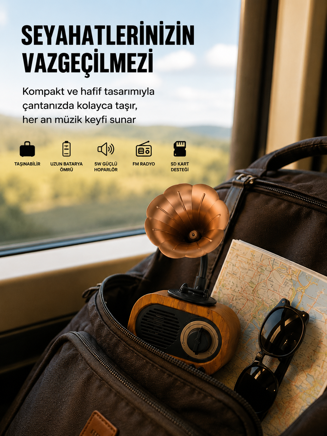 Şarjlı Mini Retro Radyo Bluetooth Hoparlör Çoklu Bağlantı Seçenekli - Lisinya Şarjlı Mini Retro Radyo Bluetooth Hoparlör Çoklu Bağlantı Seçenekli - Lisinya
