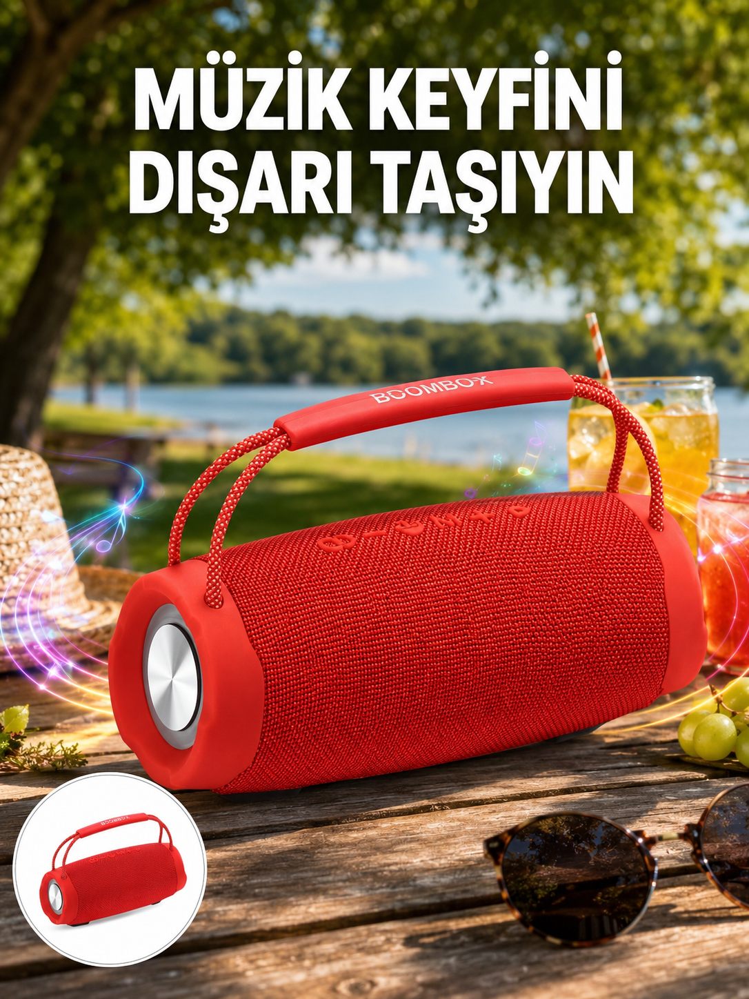 Çevreleyen Sesli RGB Destekli Kablosuz Taşınabilir Hoparlör - Lisinya Çevreleyen Sesli RGB Destekli Kablosuz Taşınabilir Hoparlör - Lisinya
