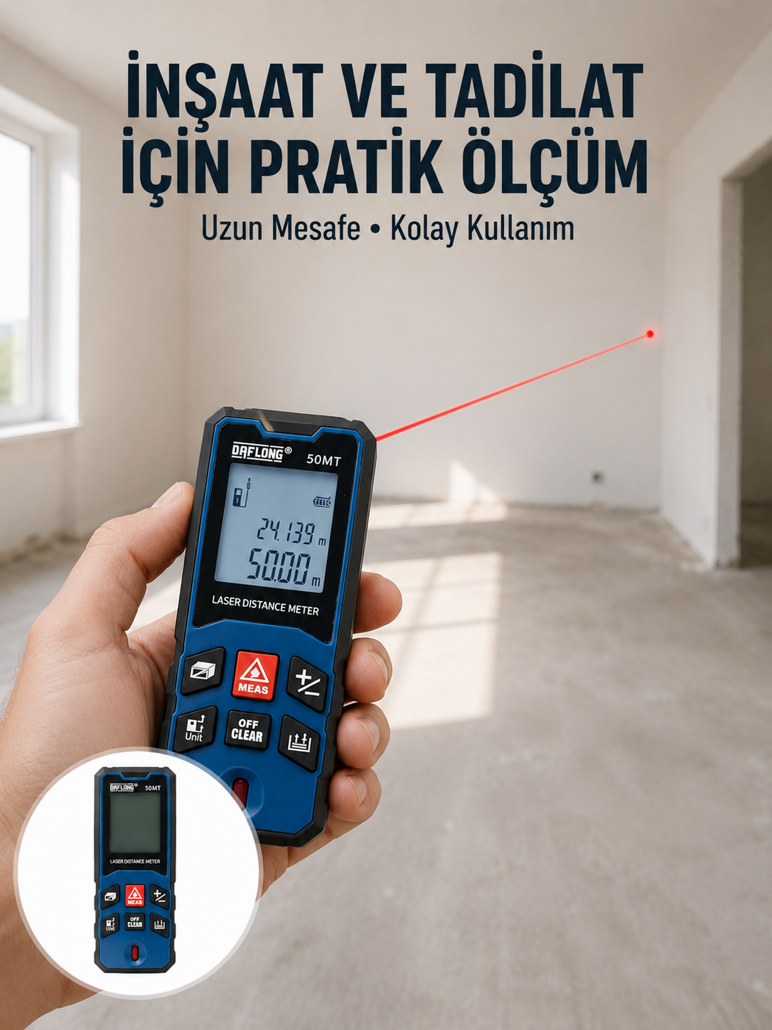 Dijital Lazer Mesafe Ölçüm Cihazı İnşaat ve Ev Kullanımı - Lisinya Dijital Lazer Mesafe Ölçüm Cihazı İnşaat ve Ev Kullanımı - Lisinya