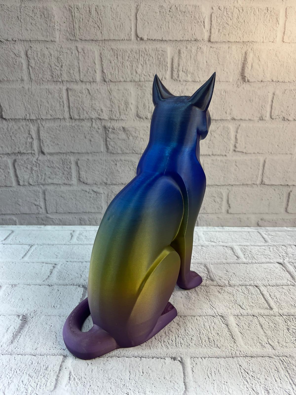 Rainbow Renkli Kedi Biblosu Dekoratif Masa ve Raf Süsü - Lisinya