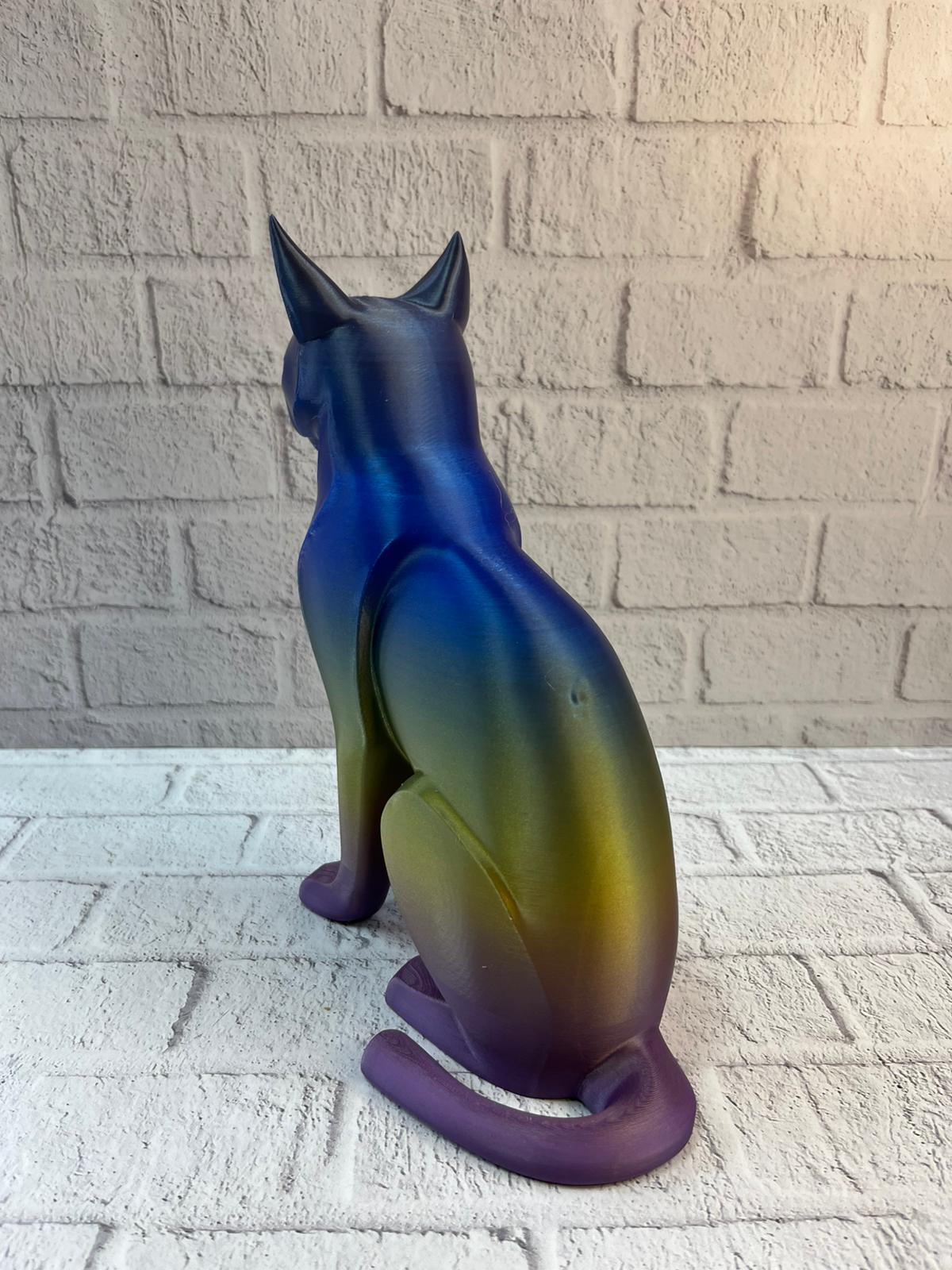 Rainbow Renkli Kedi Biblosu Dekoratif Masa ve Raf Süsü - Lisinya