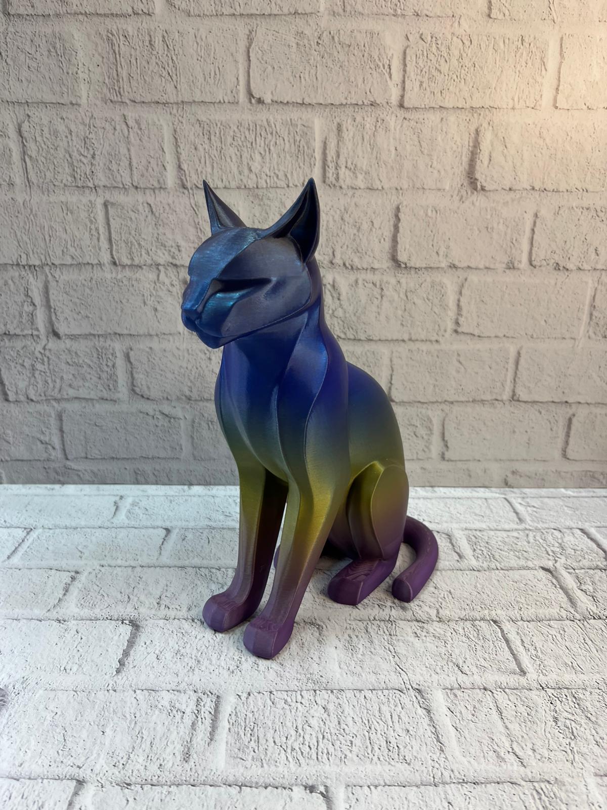 Rainbow Renkli Kedi Biblosu Dekoratif Masa ve Raf Süsü - Lisinya