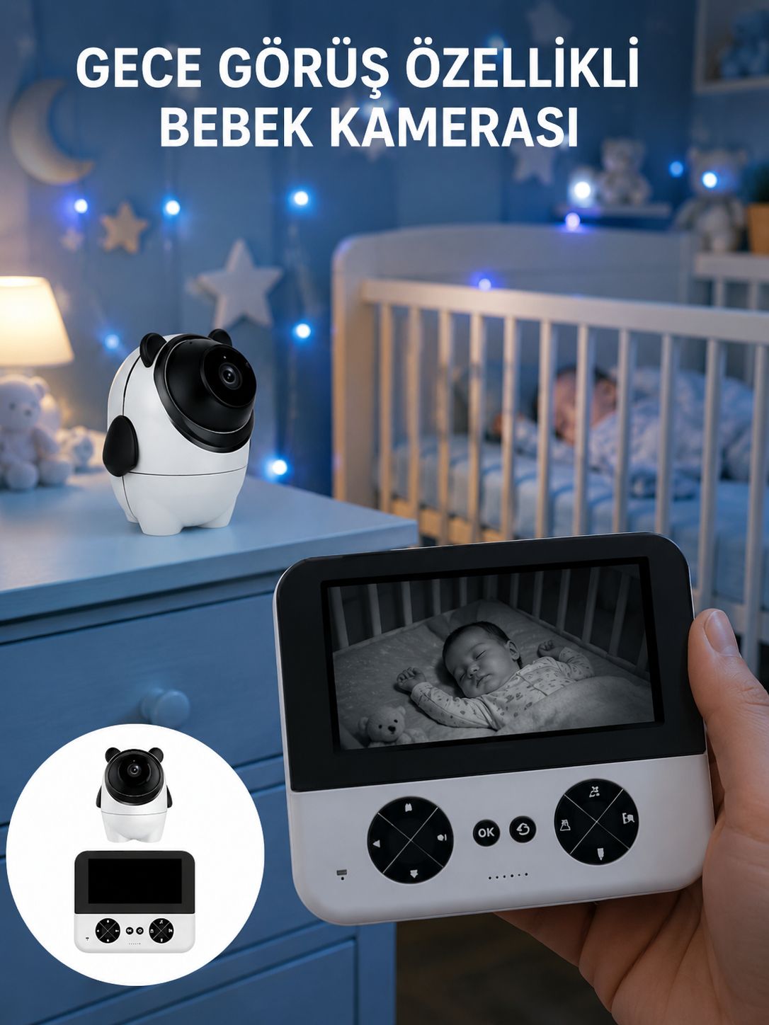 Görüntülü Bebek Monitörü 4.3 İnç Ekran ve Sesli İletişim - Lisinya Görüntülü Bebek Monitörü 4.3 İnç Ekran ve Sesli İletişim - Lisinya
