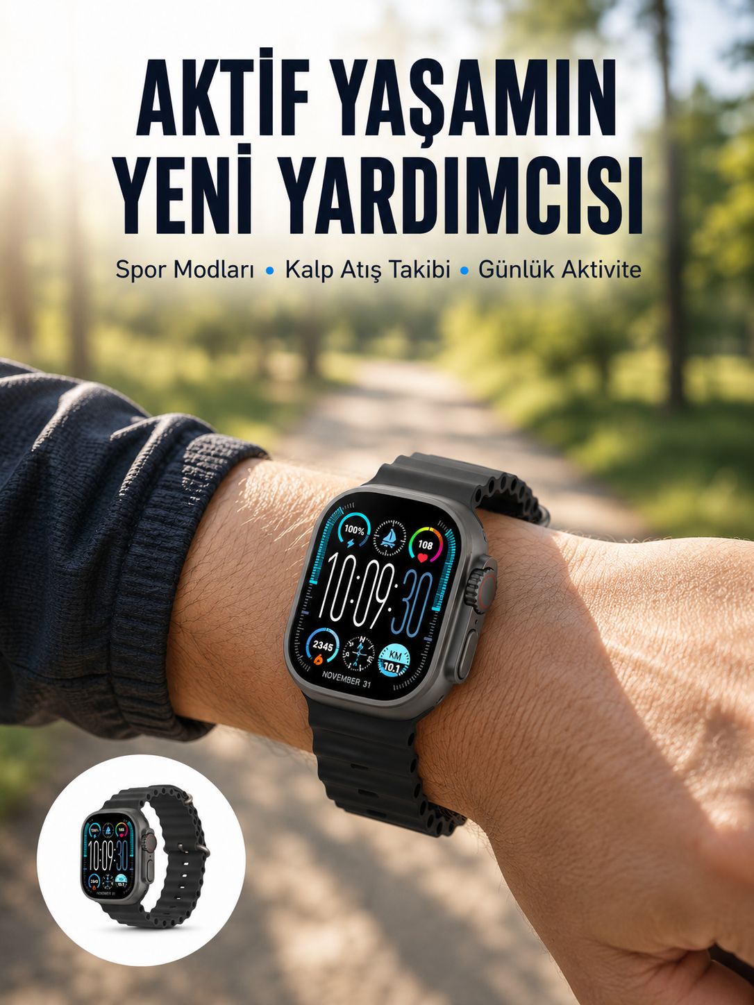 AMOLED Ultra Akıllı Saat 15 Gün Batarya Güçlü Ekran - Lisinya