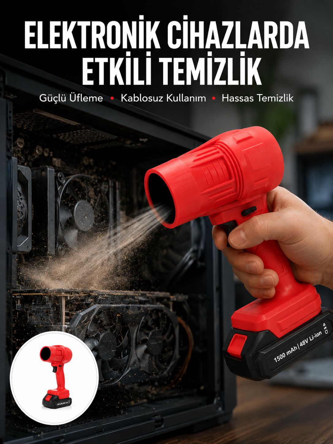Kablosuz Elektrikli Toz Üfleyici Çok Amaçlı Temizlik Aleti - Lisinya Kablosuz Elektrikli Toz Üfleyici Çok Amaçlı Temizlik Aleti - Lisinya
