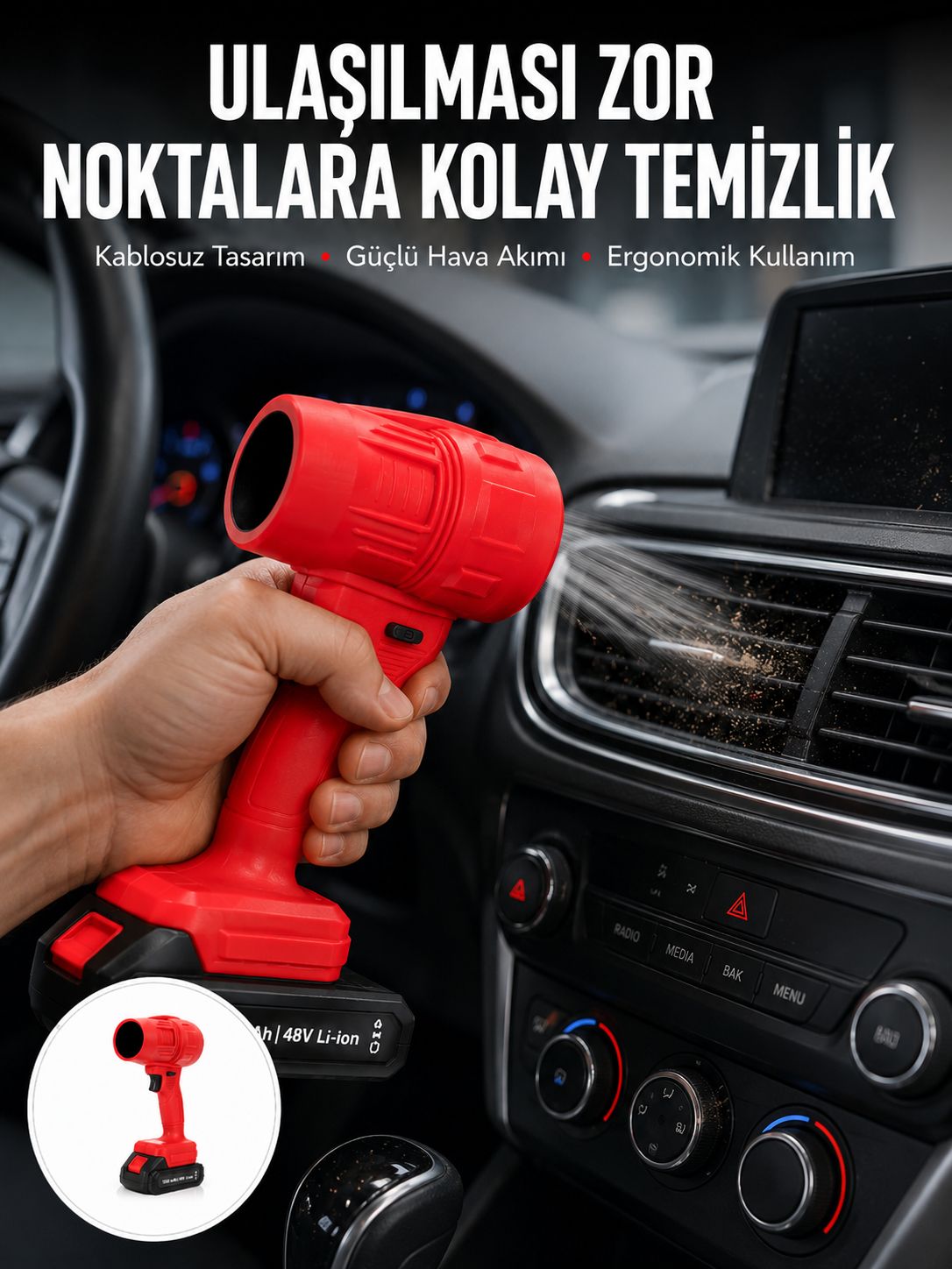 Yüksek Hızlı Elektrikli Toz Temizleme ve Üfleme Cihazı - Lisinya Yüksek Hızlı Elektrikli Toz Temizleme ve Üfleme Cihazı - Lisinya