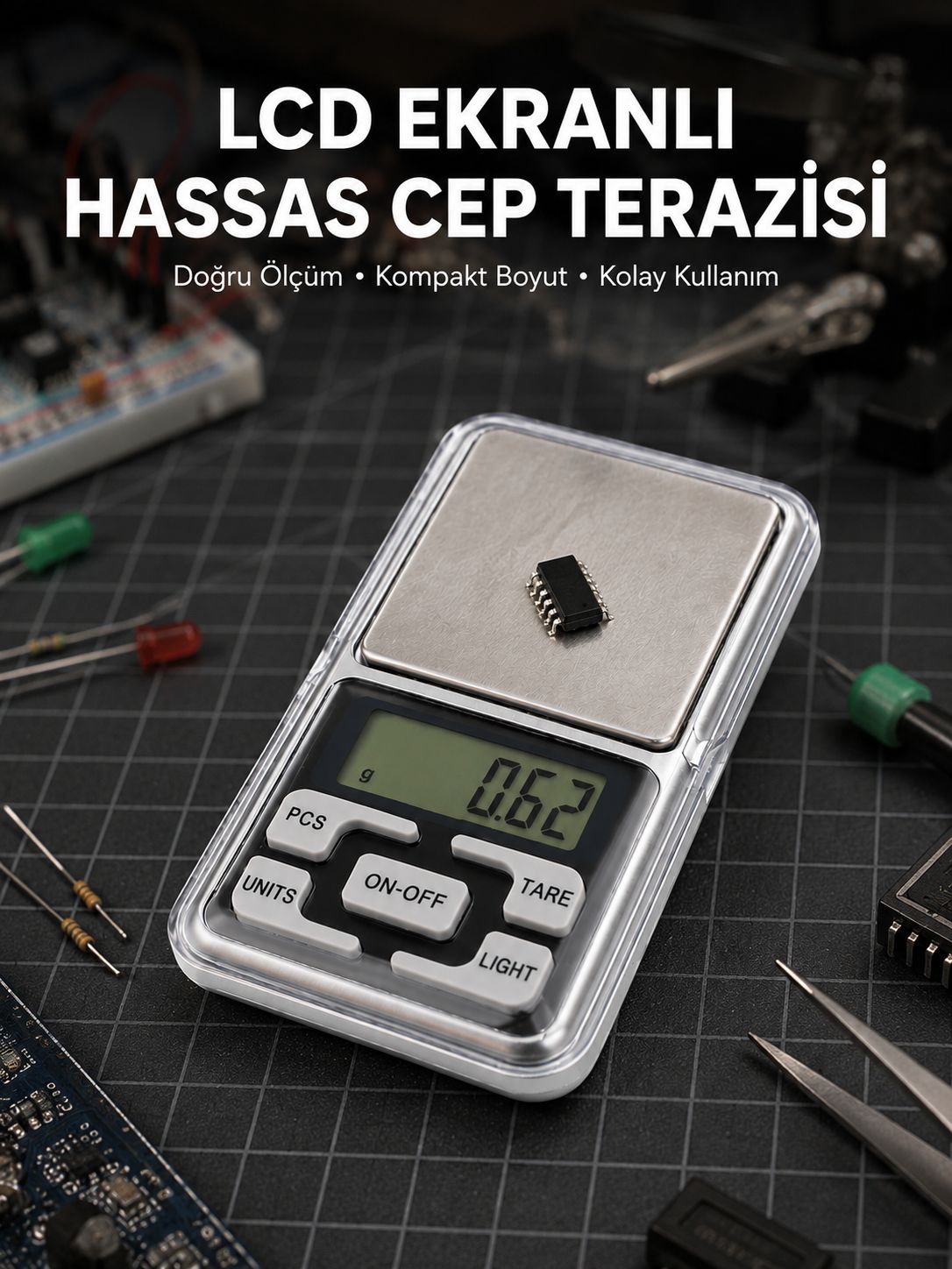 Kapaklı Dijital Cep Terazisi Hassasiyet 300 Gr - Lisinya Kapaklı Dijital Cep Terazisi Hassasiyet 300 Gr - Lisinya