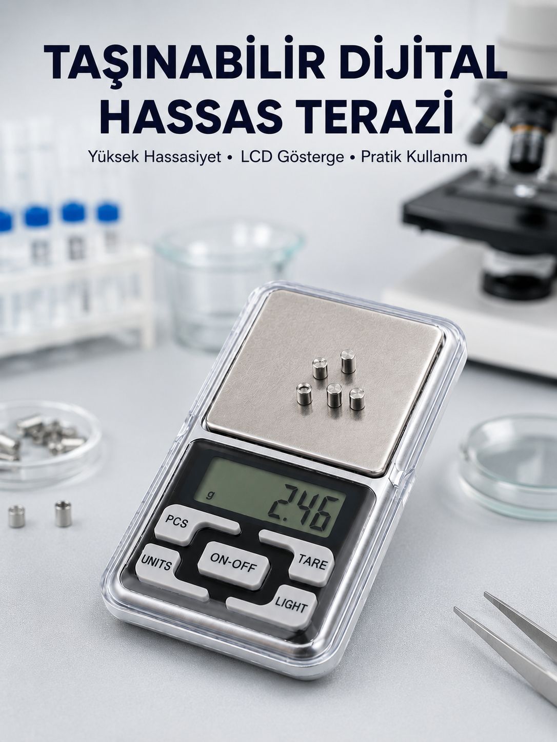 Hassas Tartım İçin Dijital Cep Terazisi Sayma Modlu - Lisinya Hassas Tartım İçin Dijital Cep Terazisi Sayma Modlu - Lisinya