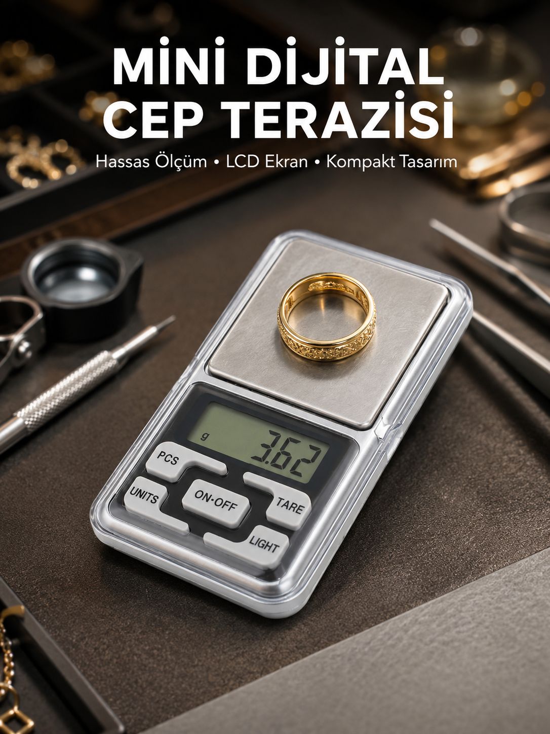 Taşınabilir Dijital Cep Terazisi 5 Ölçüm Birimli - Lisinya Taşınabilir Dijital Cep Terazisi 5 Ölçüm Birimli - Lisinya