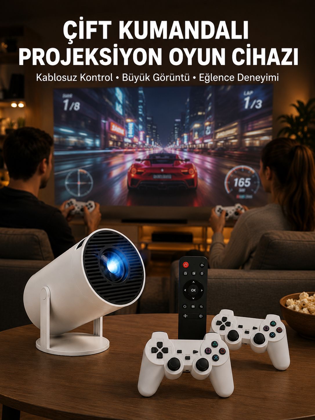Kablosuz Mini Projeksiyon Cihazı Oyun ve Film İçin Taşınabilir Ev Sineması - Lisinya Kablosuz Mini Projeksiyon Cihazı Oyun ve Film İçin Taşınabilir Ev Sineması - Lisinya