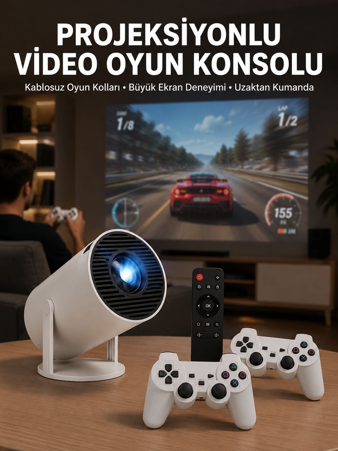 Film Dizi ve Oyun İçin Taşınabilir Kablosuz Mini Projeksiyon - Lisinya Film Dizi ve Oyun İçin Taşınabilir Kablosuz Mini Projeksiyon - Lisinya