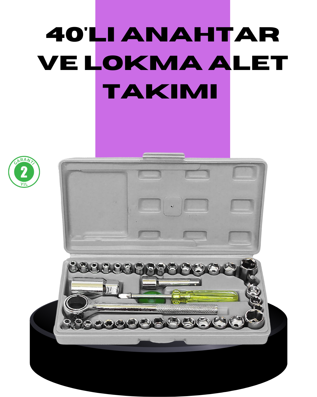 40 Parça Lokma Anahtar Seti Ayna Yüzey Karbon Çelik Dayanıklı Tamir Takımı - Lisinya