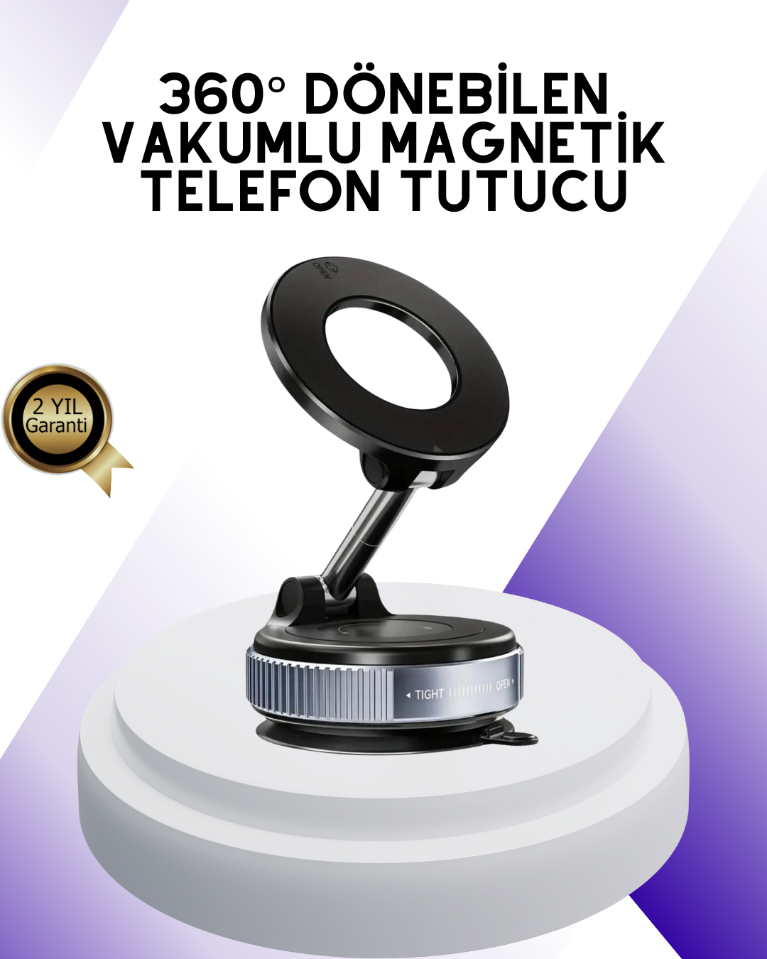 Manyetik Araç Telefon Tutucu 360 Derece Dönebilen Vakumlu Stand - Lisinya