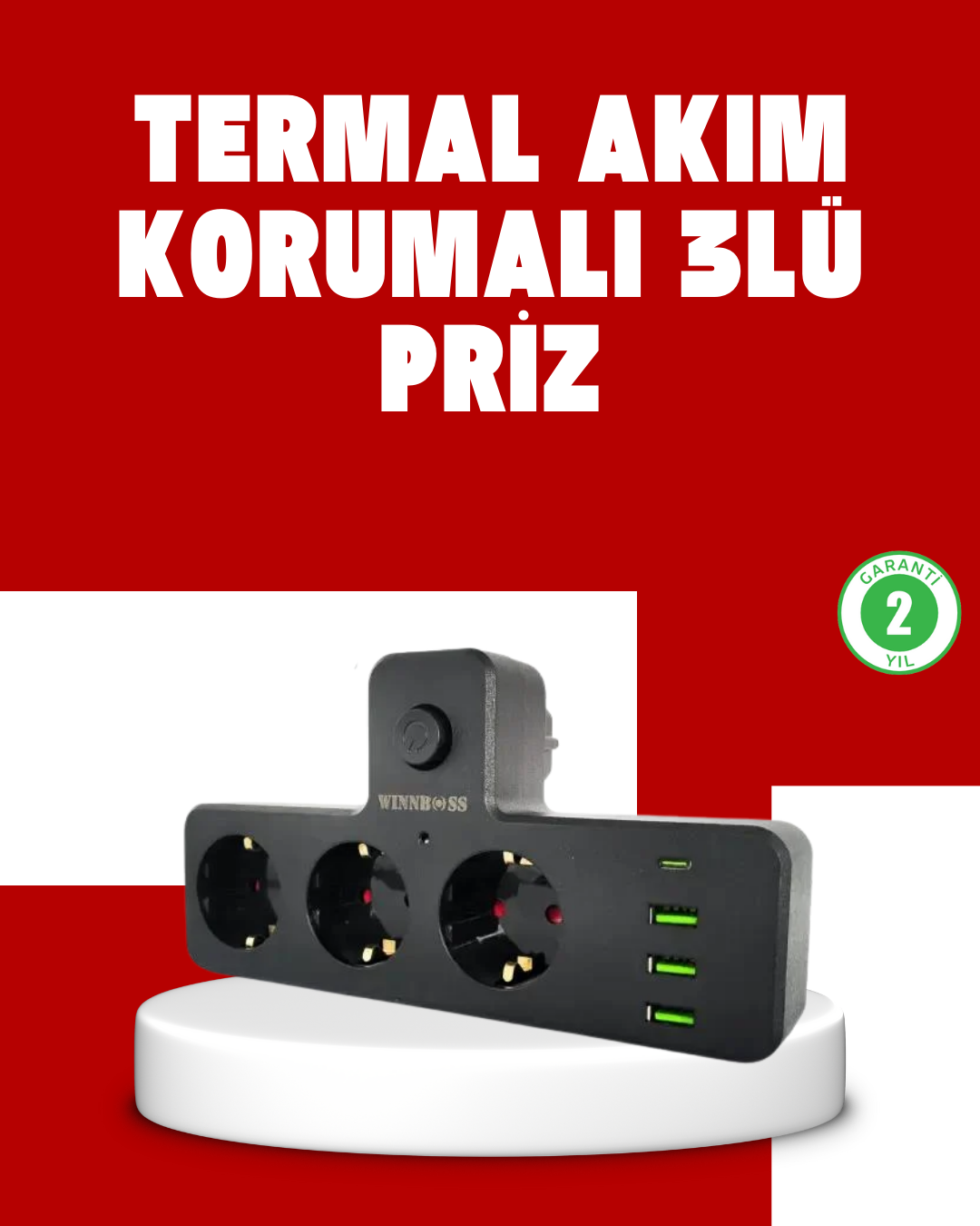 7 Portlu Çoklu Priz USB ve Type-C Girişli Akıllı Güç Ünitesi - Lisinya 7 Portlu Çoklu Priz USB ve Type-C Girişli Akıllı Güç Ünitesi - Lisinya