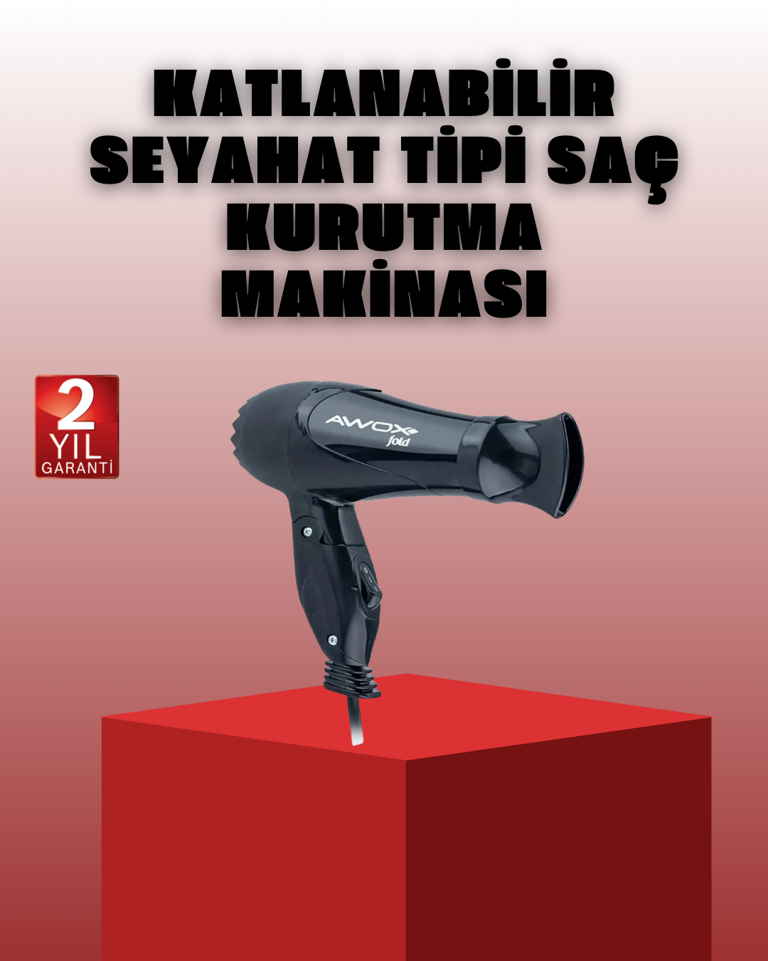 Katlanabilir Saç Kurutma Makinesi Seyahat Tipi Taşınabilir Tasarım - Lisinya