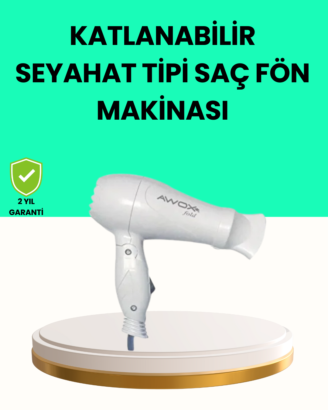 Katlanabilir Seyahat Tipi Saç Kurutma Makinesi Çift Kademeli Ayar - Lisinya