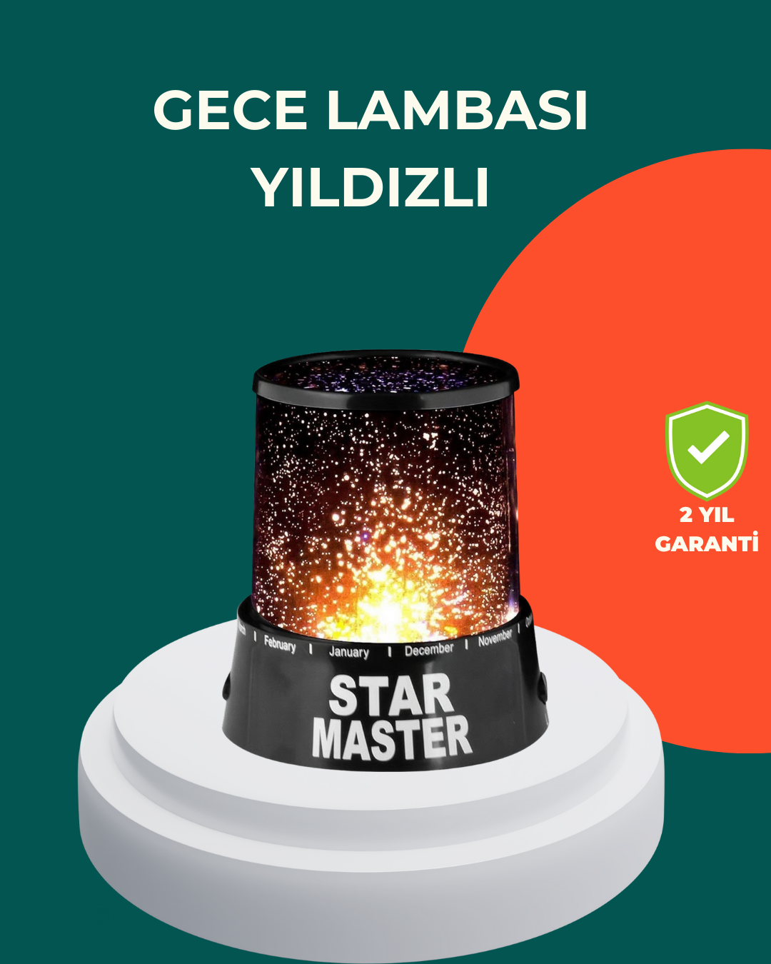 Galaxy Efektli LED Yıldız Projektör Renk Değiştirmeli Oda Aydınlatması - Lisinya