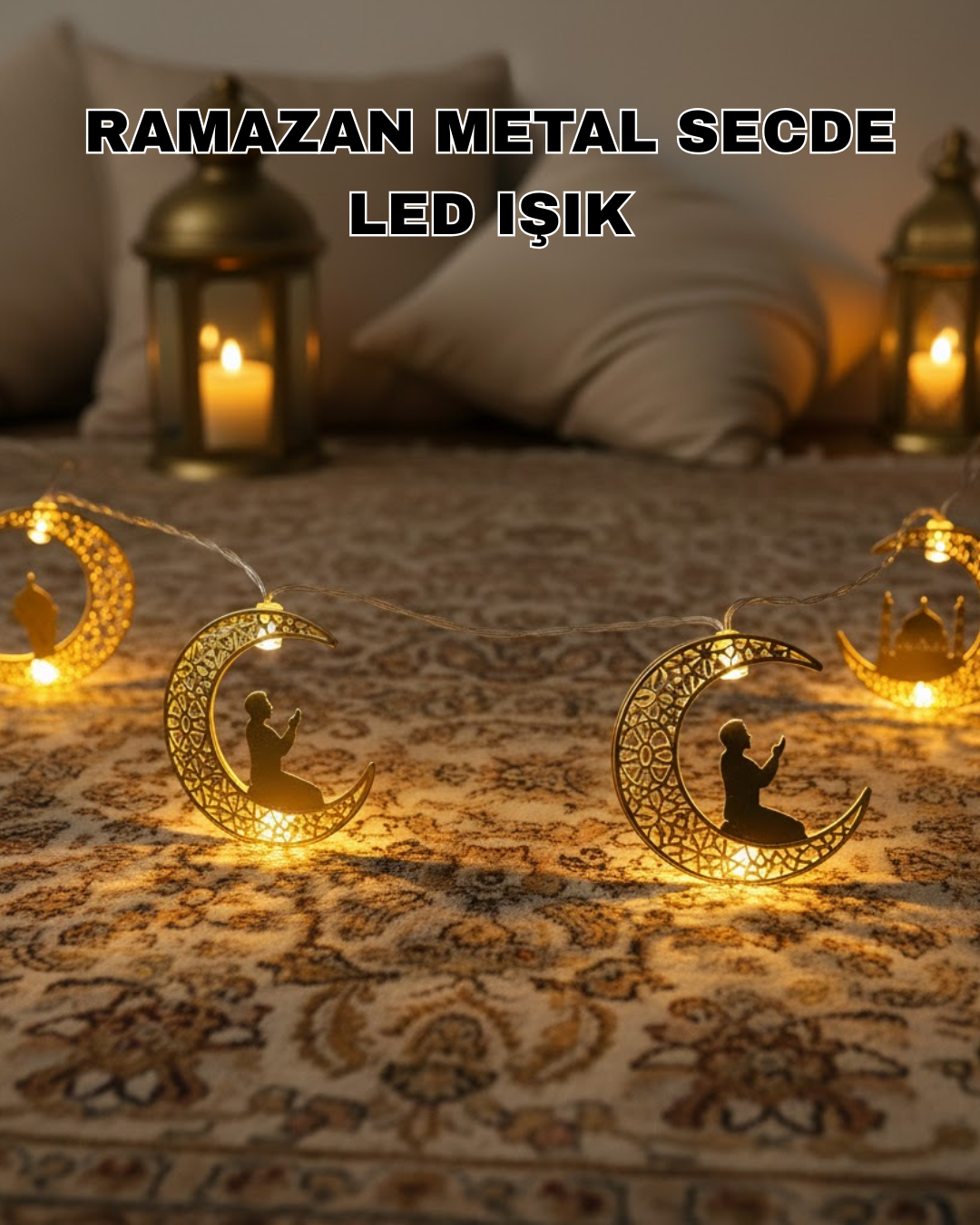 Ramazan Ay Işığı Secde Eden Adam Silüetli LED Peri Işığı - Lisinya Ramazan Ay Işığı Secde Eden Adam Silüetli LED Peri Işığı - Lisinya