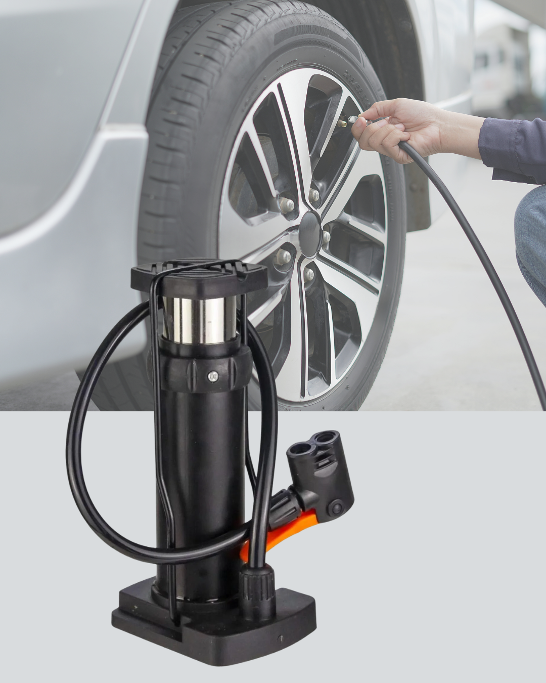 Ayakla Kullanılan Hava Pompası Araç ve Bisiklet İçin Uygun - Lisinya