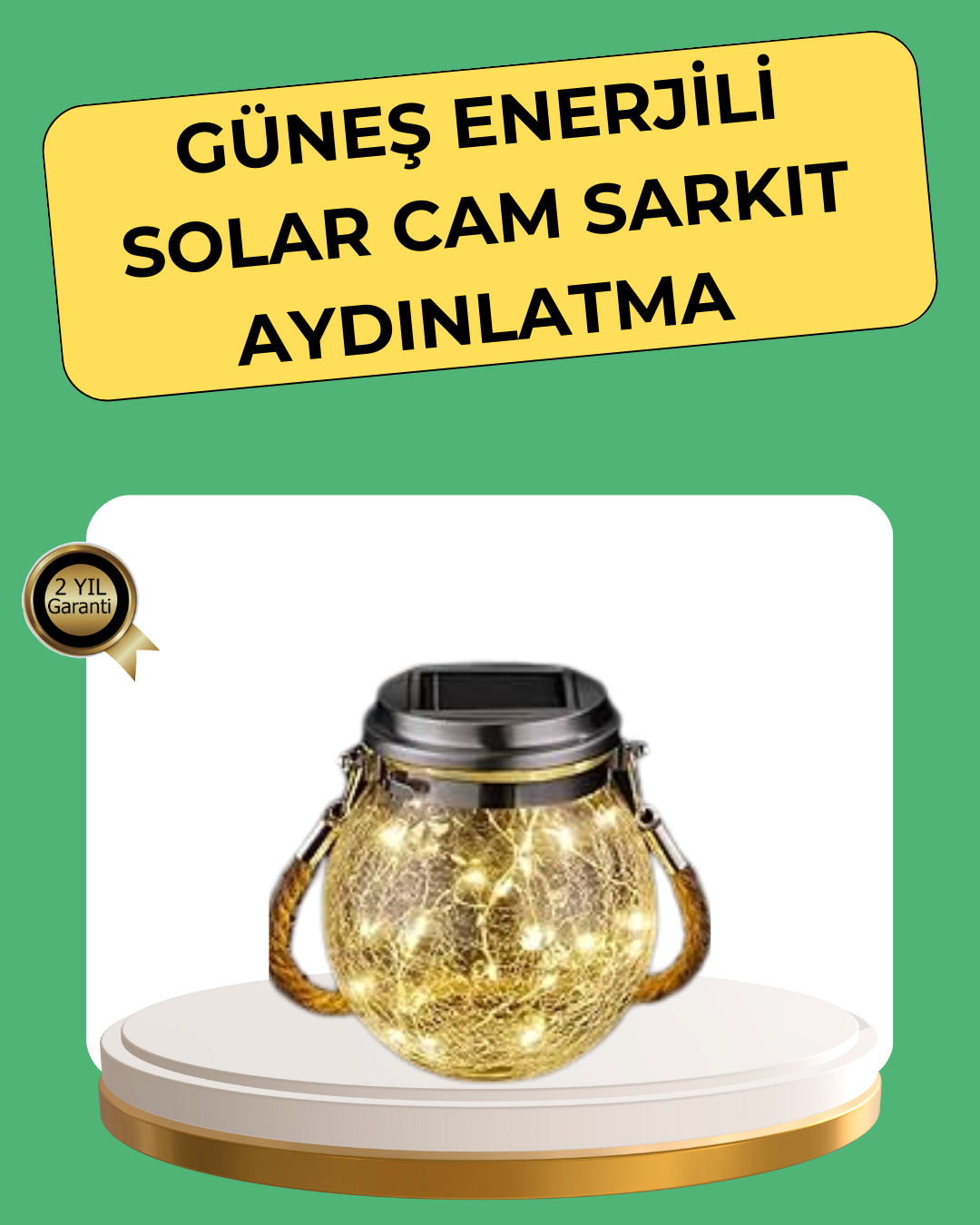 Solar Güneş Enerjili Dekoratif Cam Lamba - Lisinya