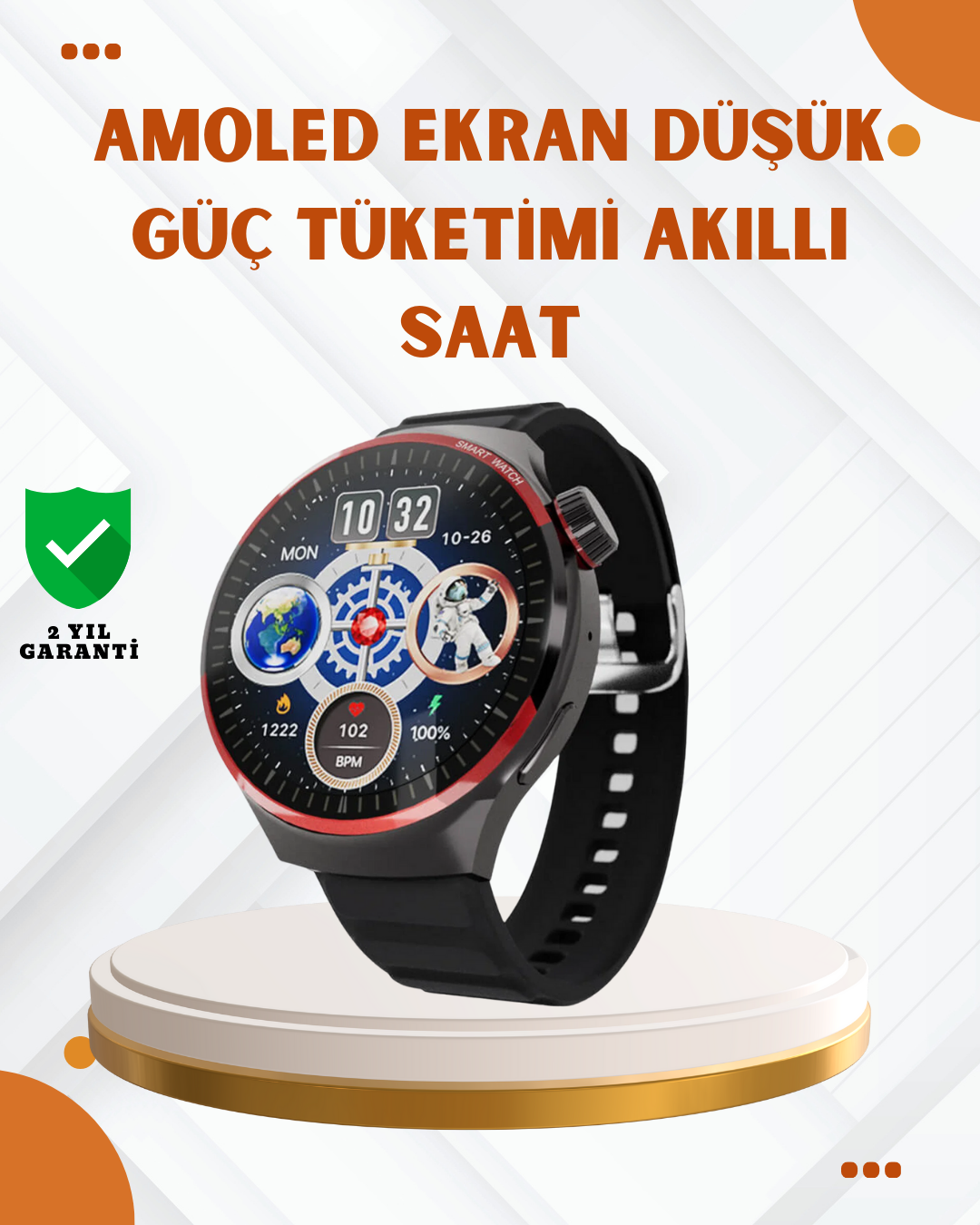 AMOLED Ekranlı Akıllı Saat Bluetooth Arama ve NFC Destekli - Lisinya