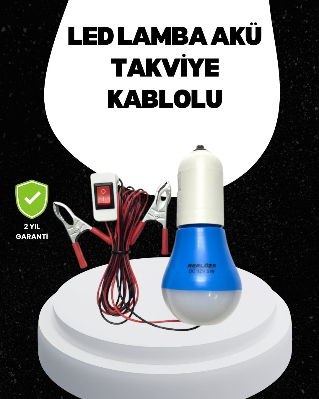 Araç Akü Bağlantılı 12V LED Ampul Pratik Işık Çözümü - Lisinya