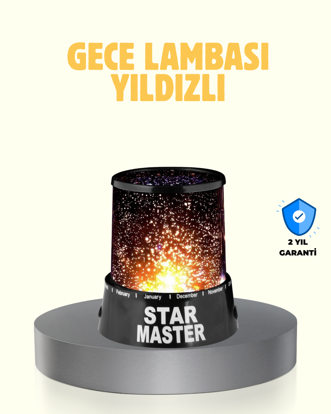 LED Renk Değiştiren Yıldız Projektör Galaxy Efektli Gece Lambası - Lisinya